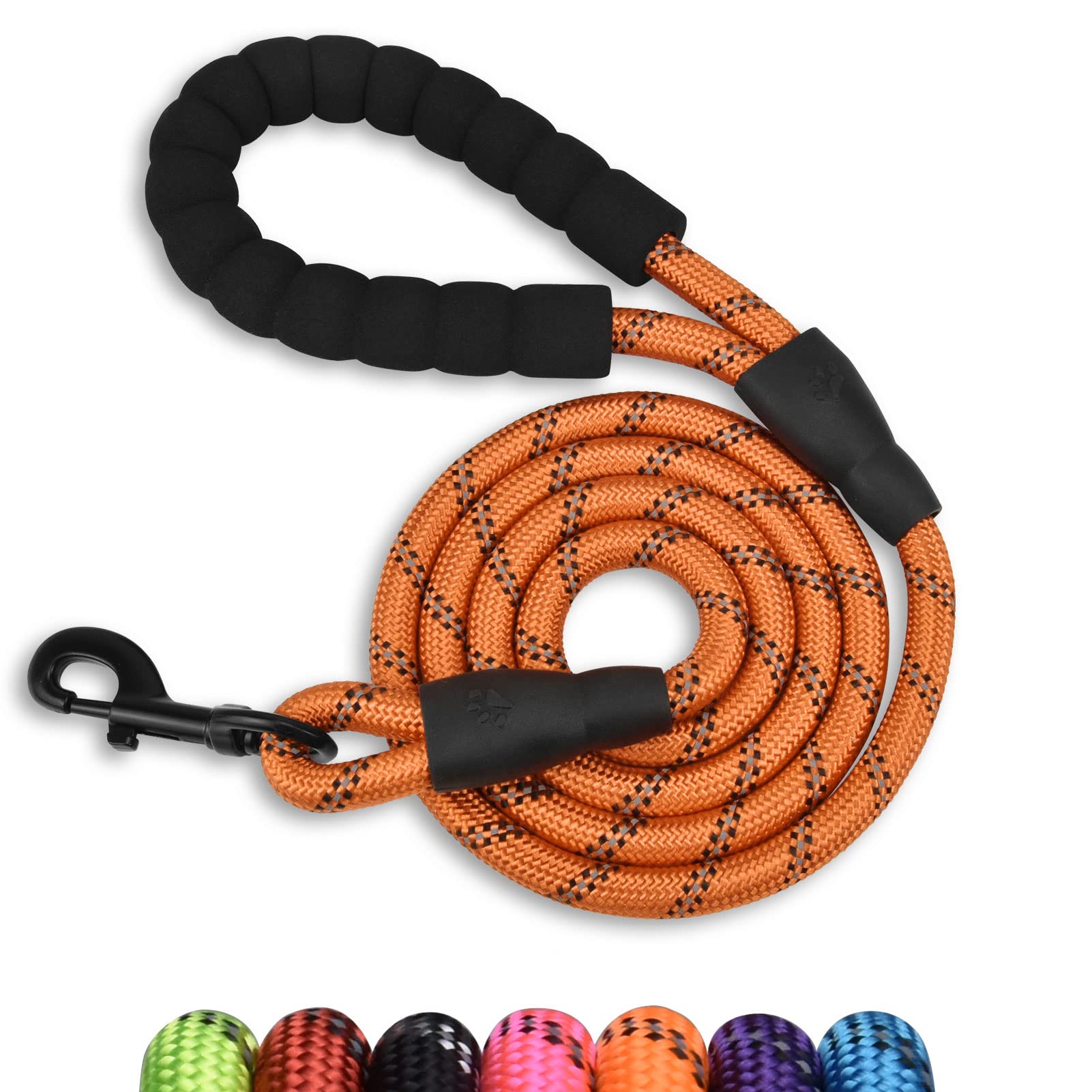 Panykoo 6 Ft Strong Pet Dog Leash With Highly Reflective Threads,360-Degree No Tangles And Comfortable Padded Handle,Suitable For Small,Medium And Large Dogs