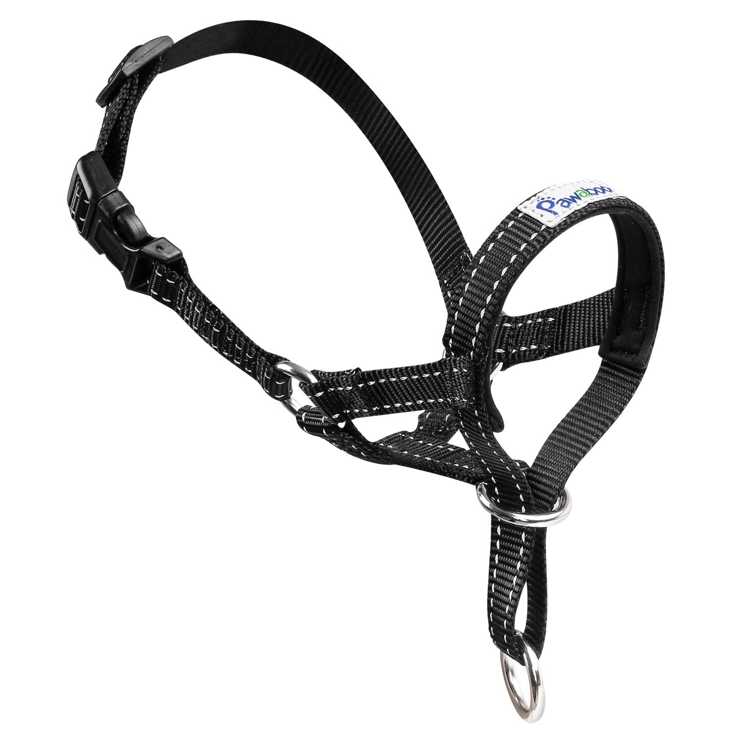 Pawaboo Dog Muzzle, Head Halter Collar For Dog, Pet Dog Nylon Reflective Adjustable Loop Anti-Biting Barking Control Easy Fit Do