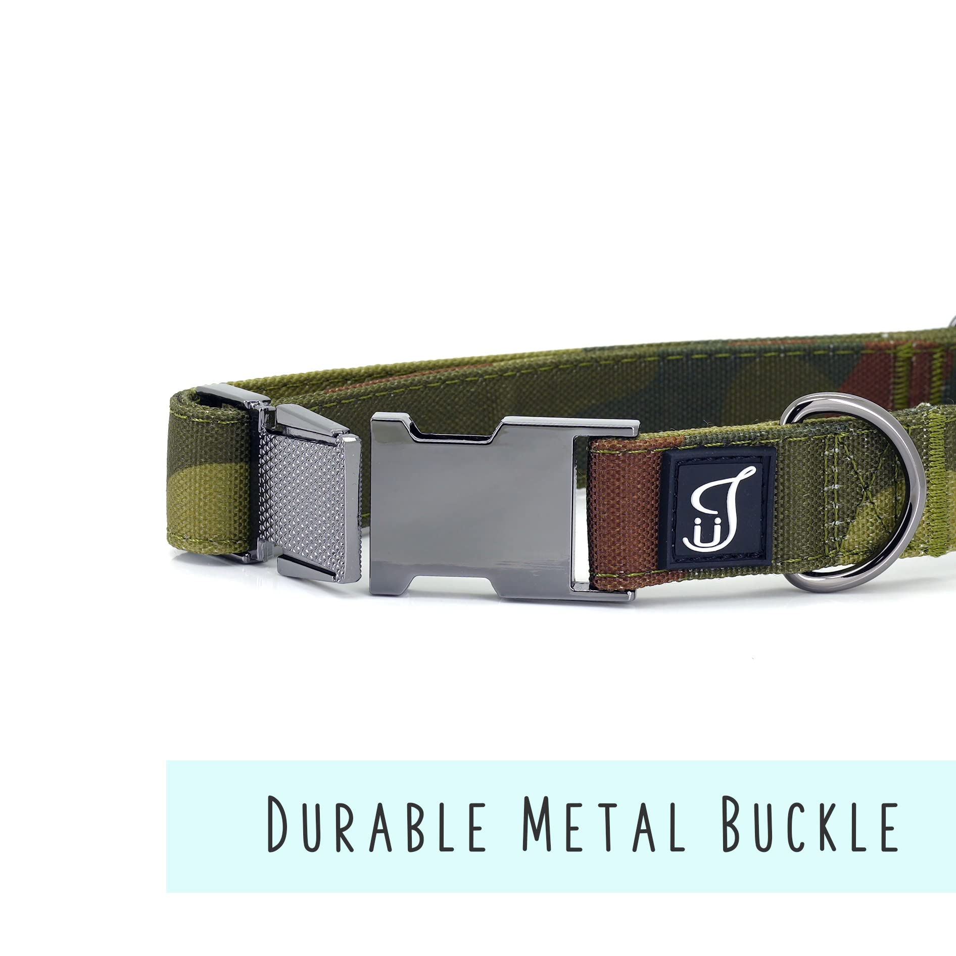 Ultra Joys Girl Dog Collars With Flower - Female Dog Collars With Comfortable Cotton Fabric & Metal Buckle In Buffalo Check Desi
