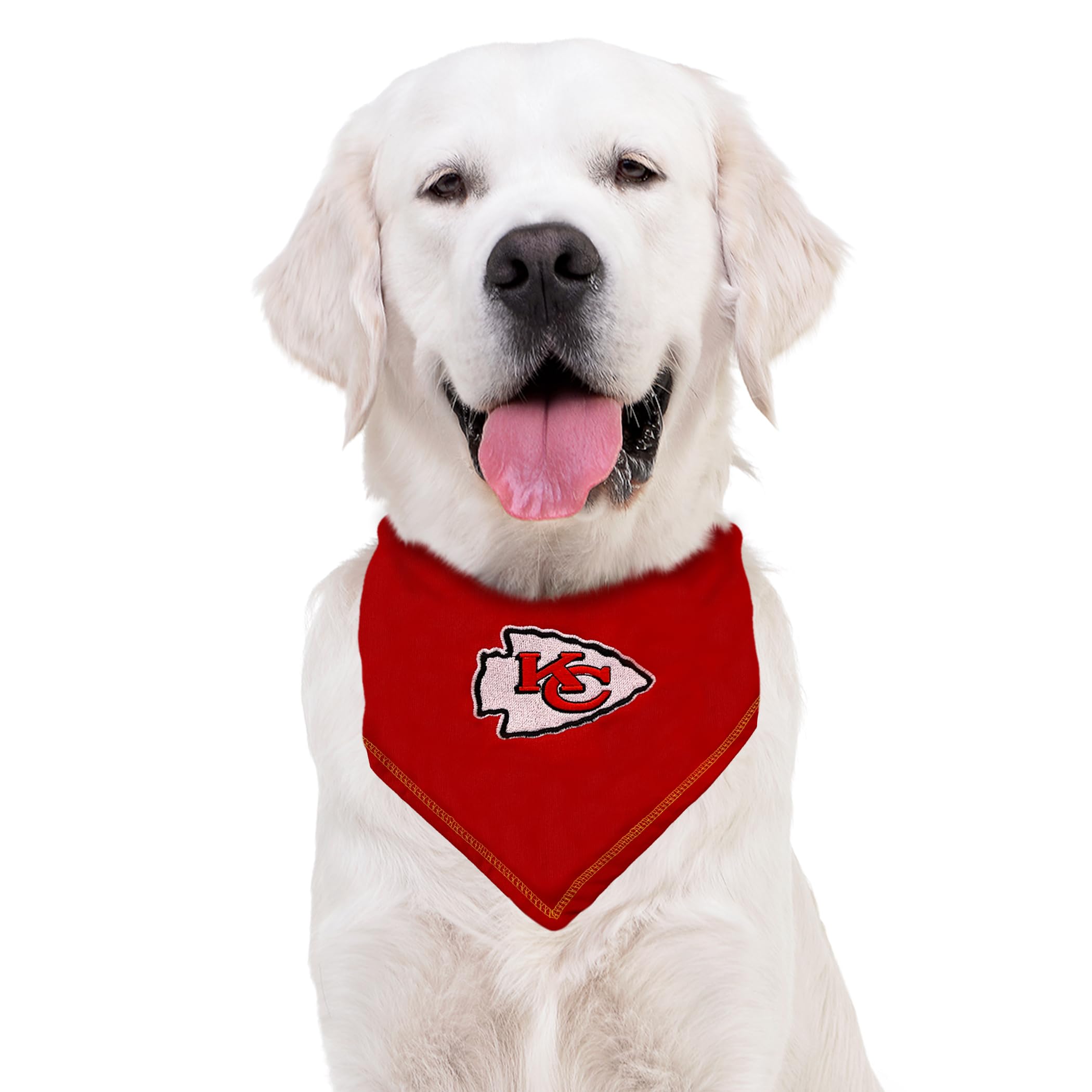NFL Kansas City Chiefs TIE Bandana, Large/X-Large. Dog Bandana Scarf Bib for Pet Cat Dog. The Ultimate Game-Day, Party Bandana