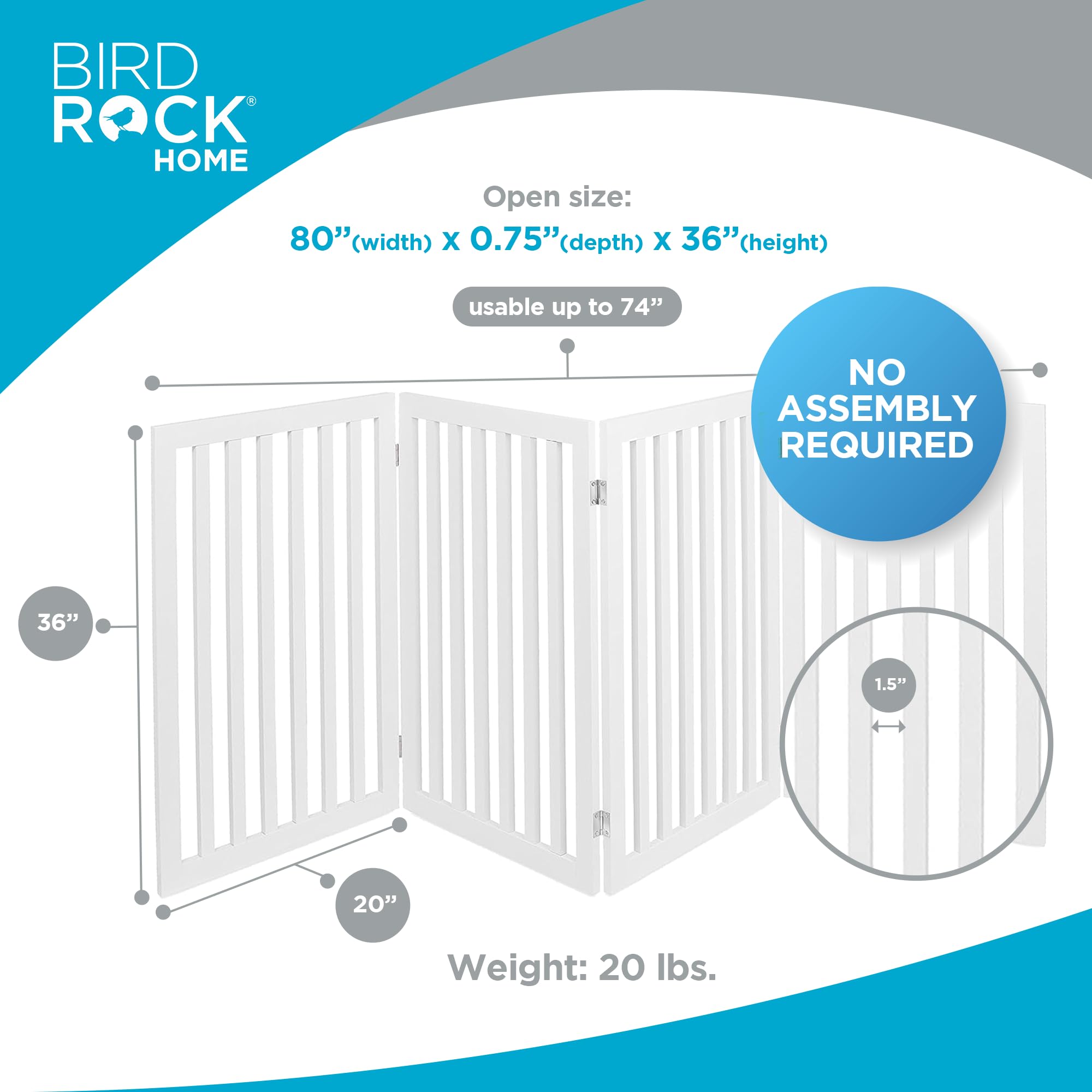 Internet'S Best Dog Gate Indoor Freestanding Pet Barrier, Folding Wood Dog Fence, Extra Wide Doorway Puppy Gate, Indoor Animal P