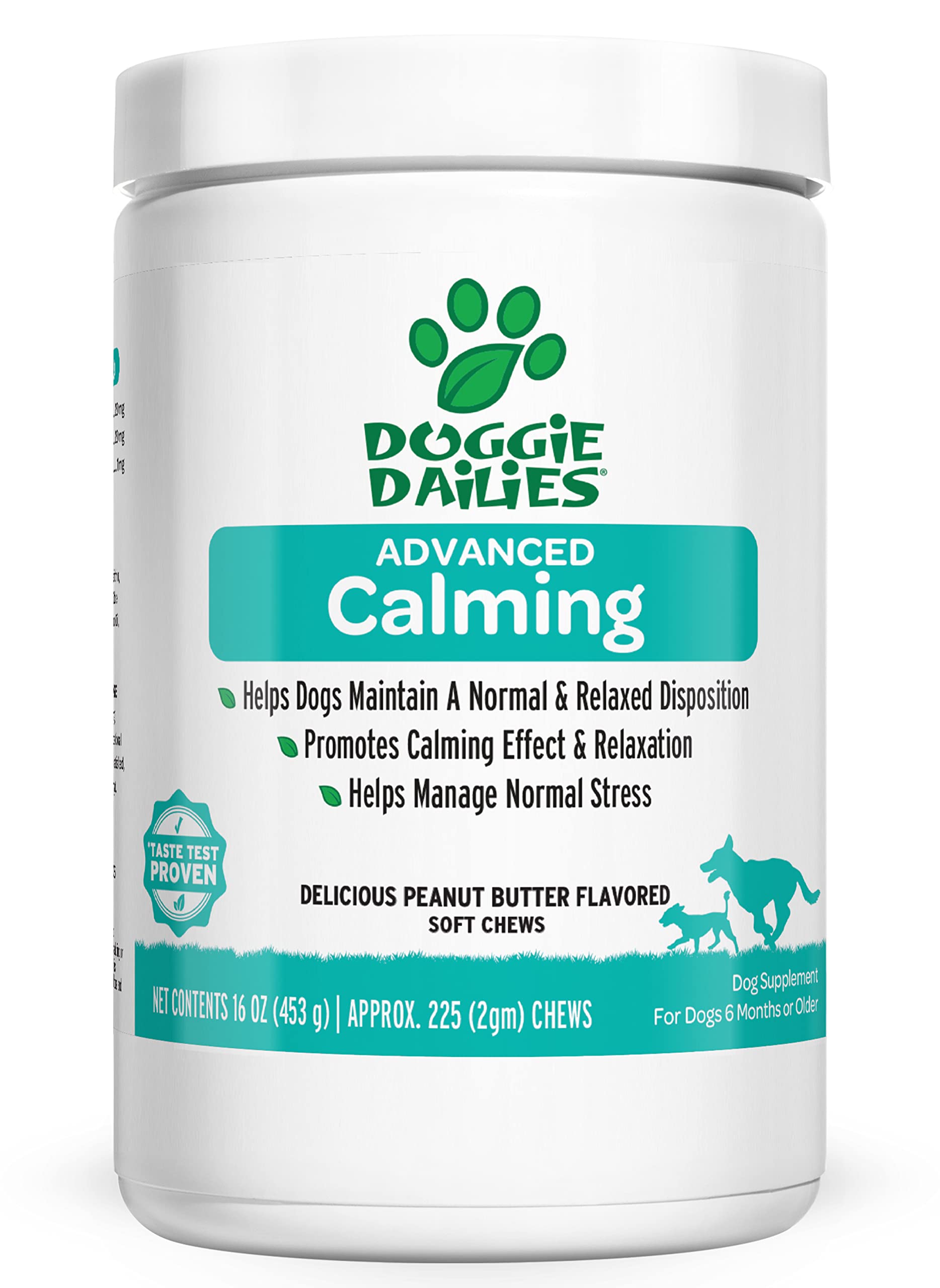 Doggie Dailies Calming Chews For Dogs, 225 Soft Chews, Melatonin For Dogs With Chamomile