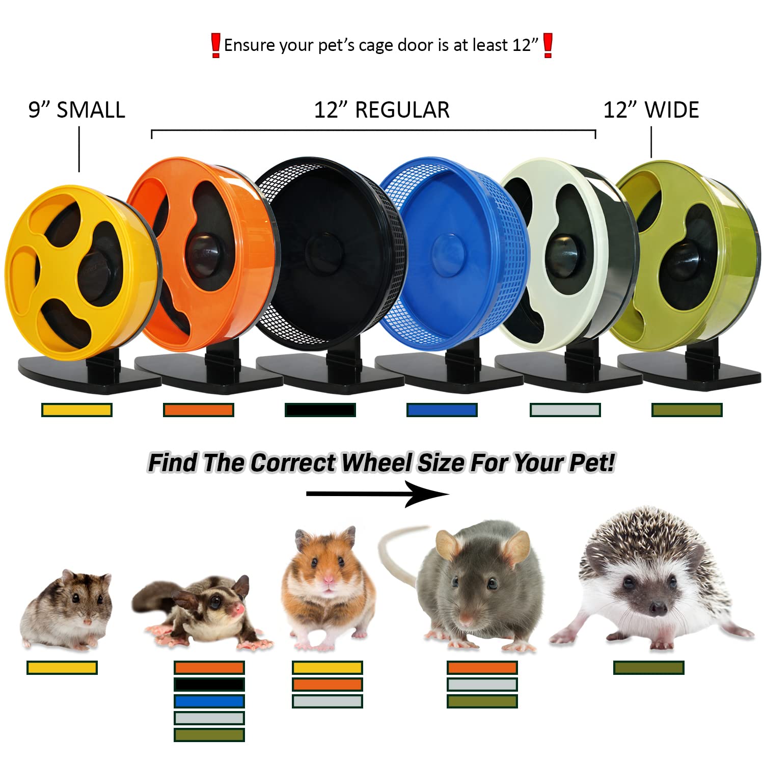 Silent Runner Glow Wheel - 12'' Regular - Exercise Wheel (Wheel + Autoclean Track + Sandy Track + Attachment)