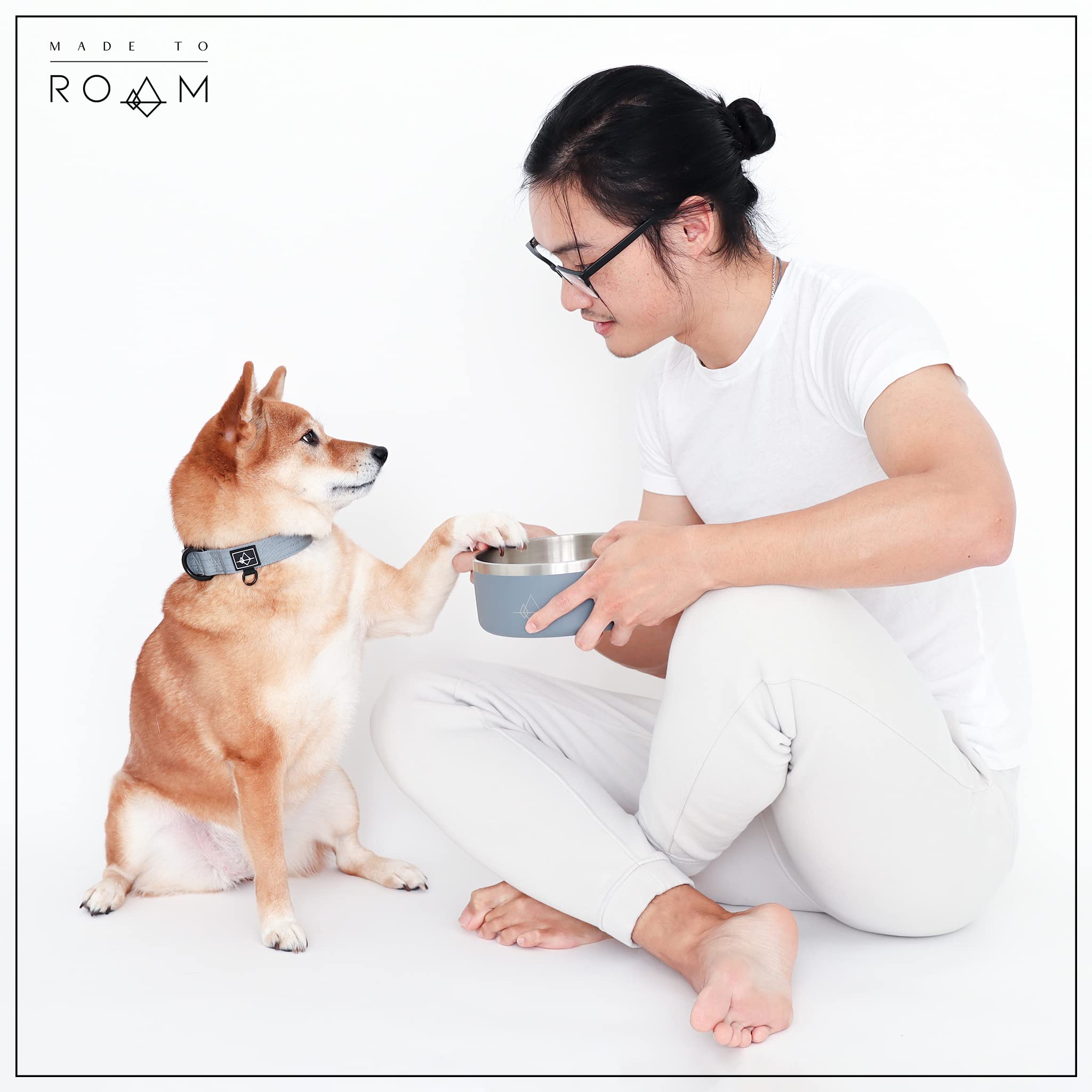 ROAM Premium Dog Collar - Adjustable Heavy Duty Nylon - Size 5 - Eucalyptic Glow