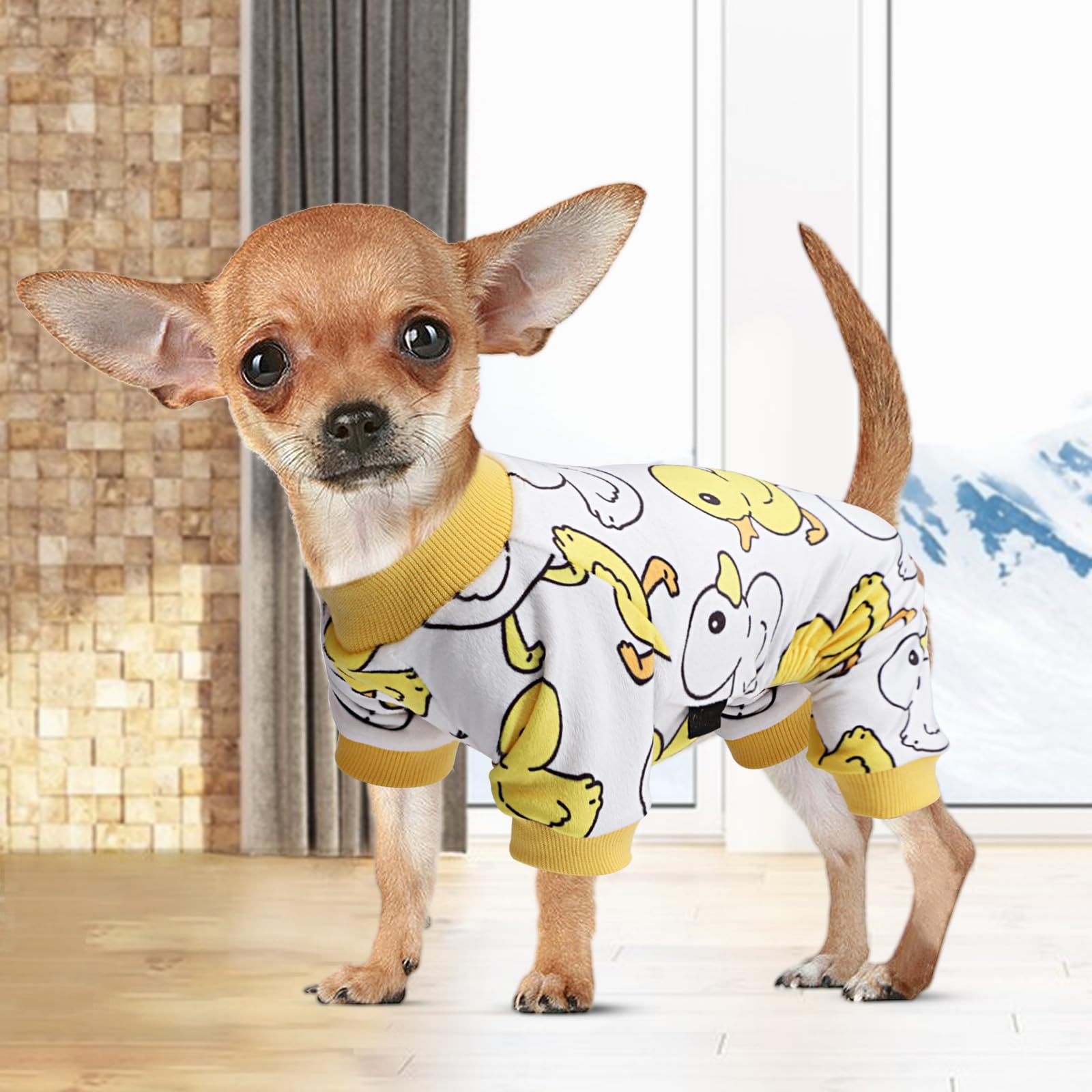 Dog Pajamas for Small Dogs Girl Boy, Stretch Fleece Dog Clothes, Lightweight Velvet Pet Jumpsuit, Shih Tzu Spring Winter Outfit,