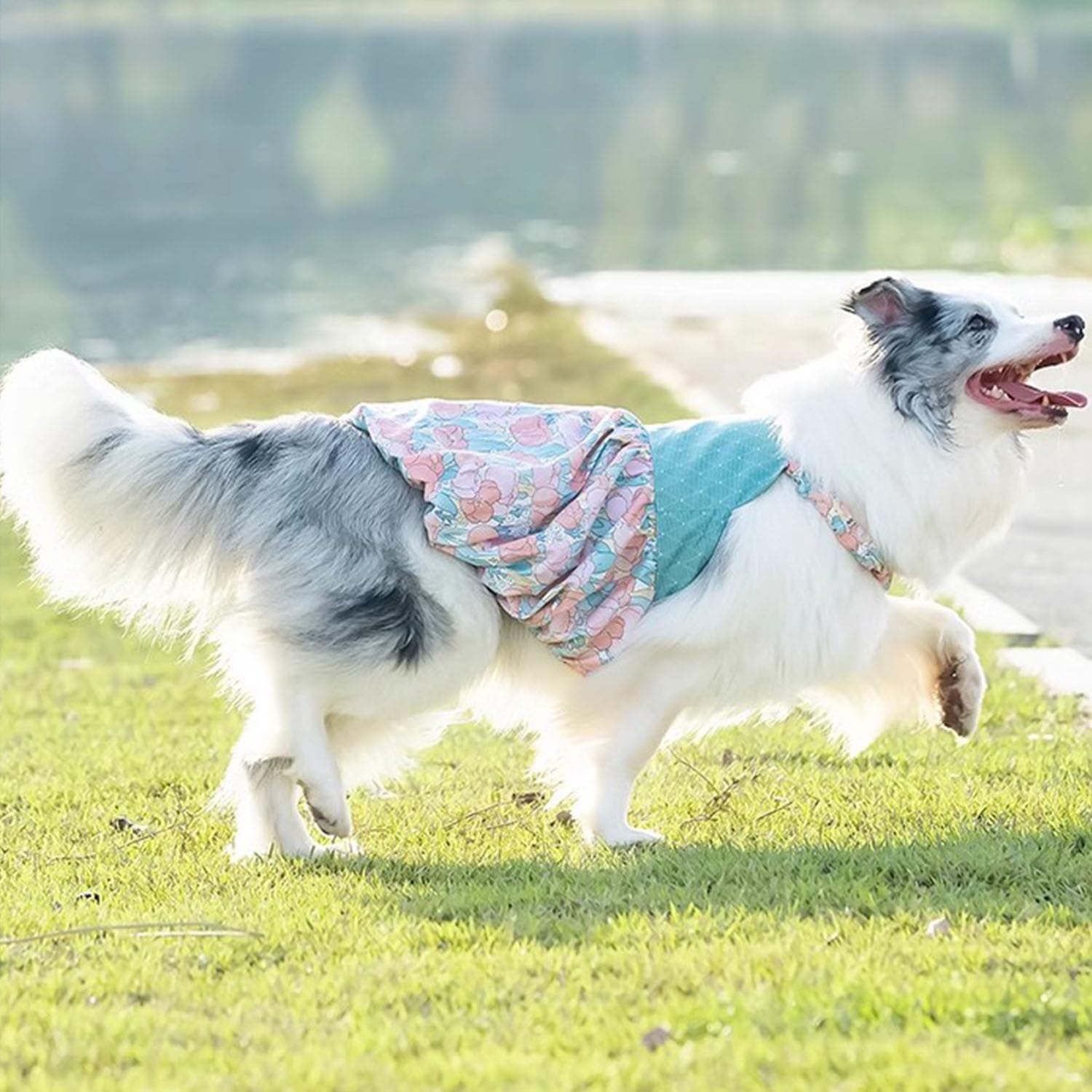 Fladorepet Dog Dress For Large Dogs Girls,Floral Dog Wedding Dress Birthday Easter Dresses,Spring Summer Dog Clothes For Bulldog