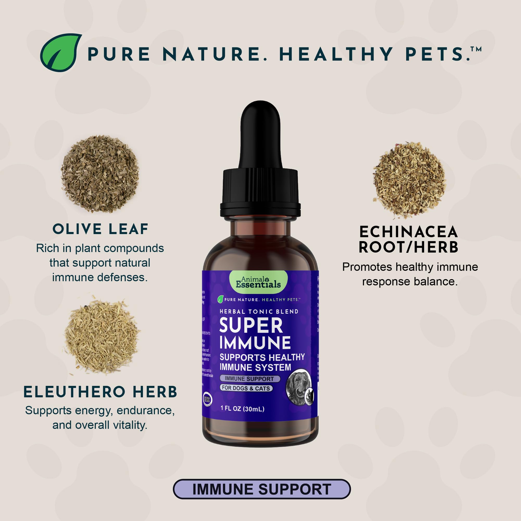 Animal Essentials Super Immune Support for Dogs & Cats, 1 fl oz - Ol Complex, Promotes Healthy Immune System