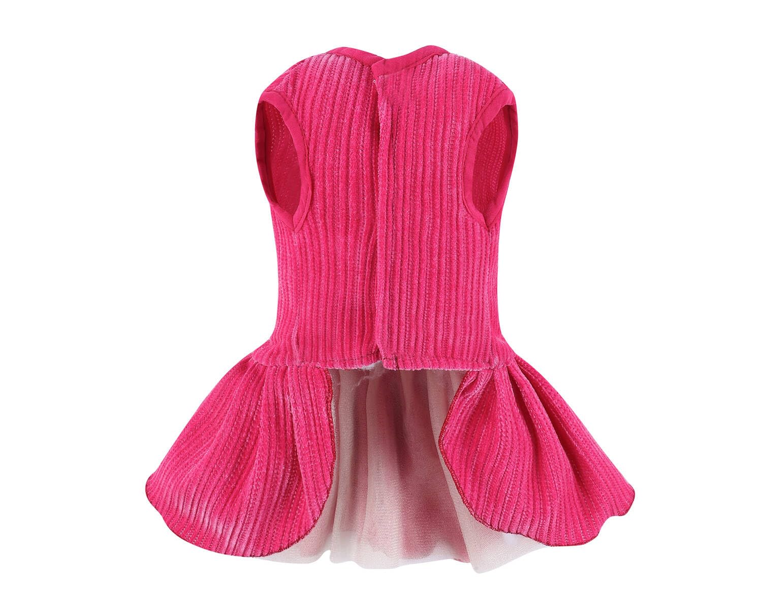 Dog Striped Dress,Pet Girl Bow Costume With Ring And Harness Leash,Dog Wedding Birthday Party Dress(Rose,X-Large)