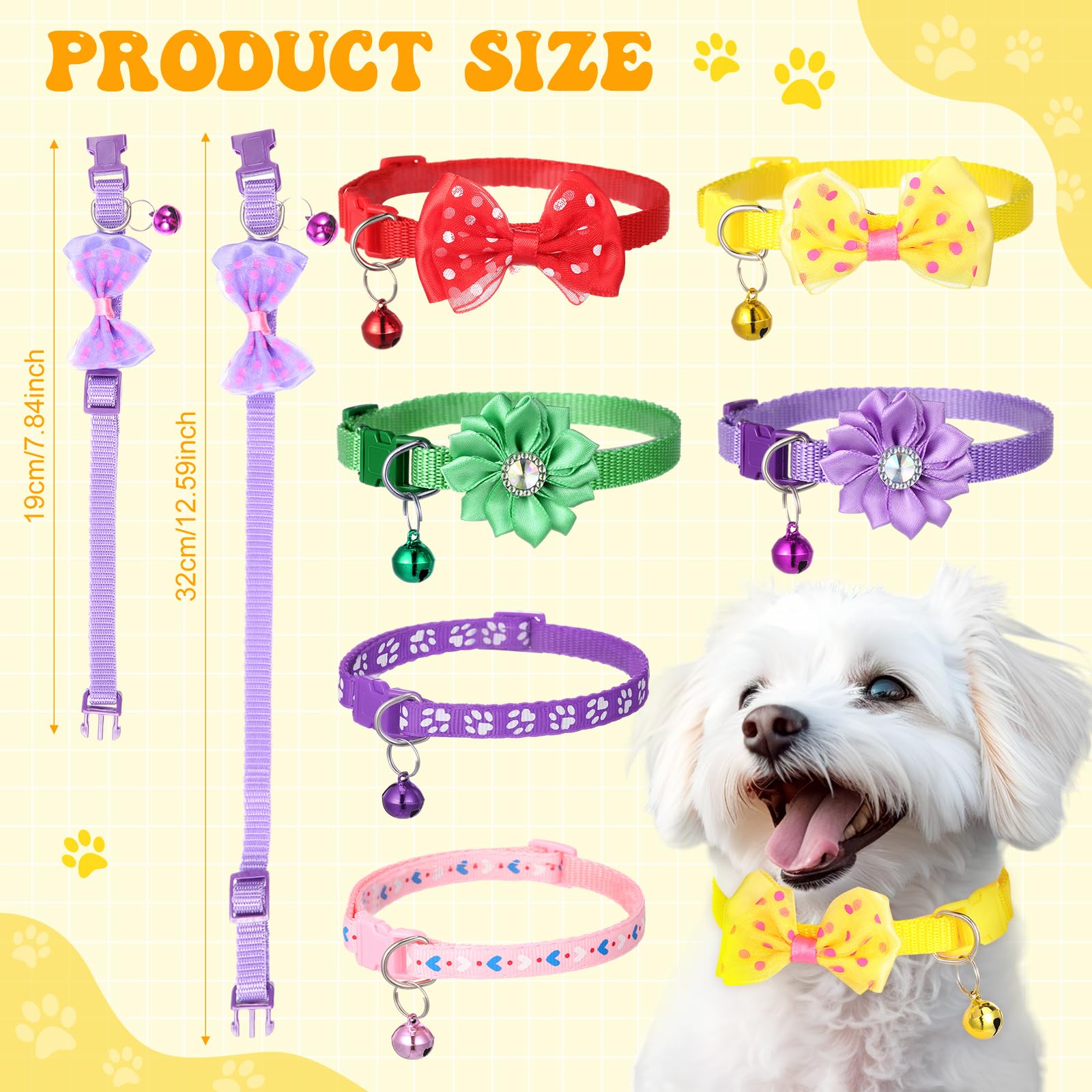 Saintrygo 22 Pack Dog Bow Tie Collar - Adjustable Bowtie, Flower Neck Tie For Medium Small Dog Cat Puppy(Trendy)