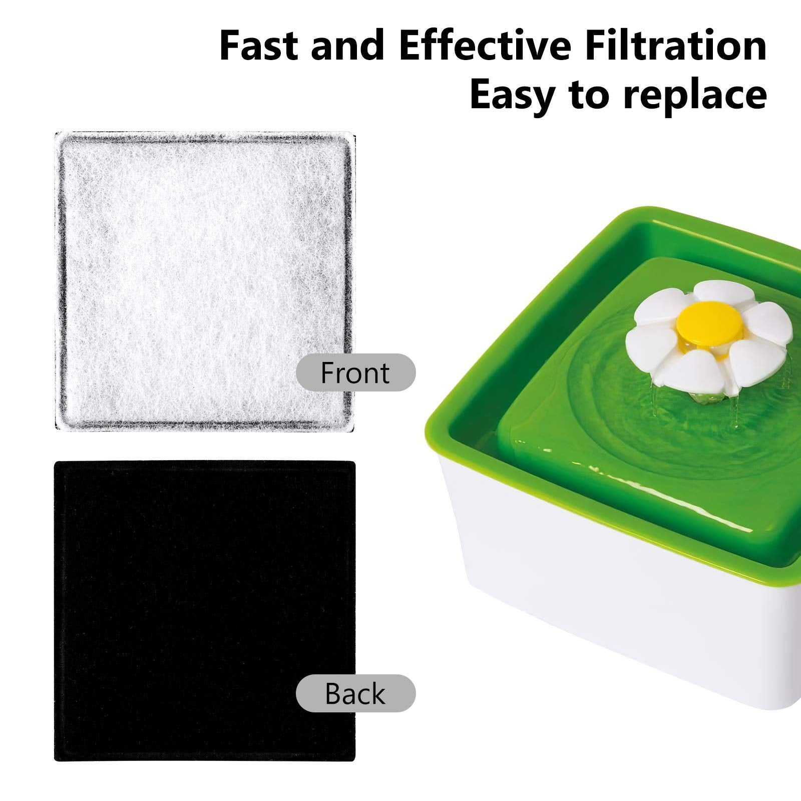 Myfatboss Replacement Carbon Filters, Pet Water Filters Fountain Filters Compatible With Catit Mini Flower Fountain, Pack Of 12
