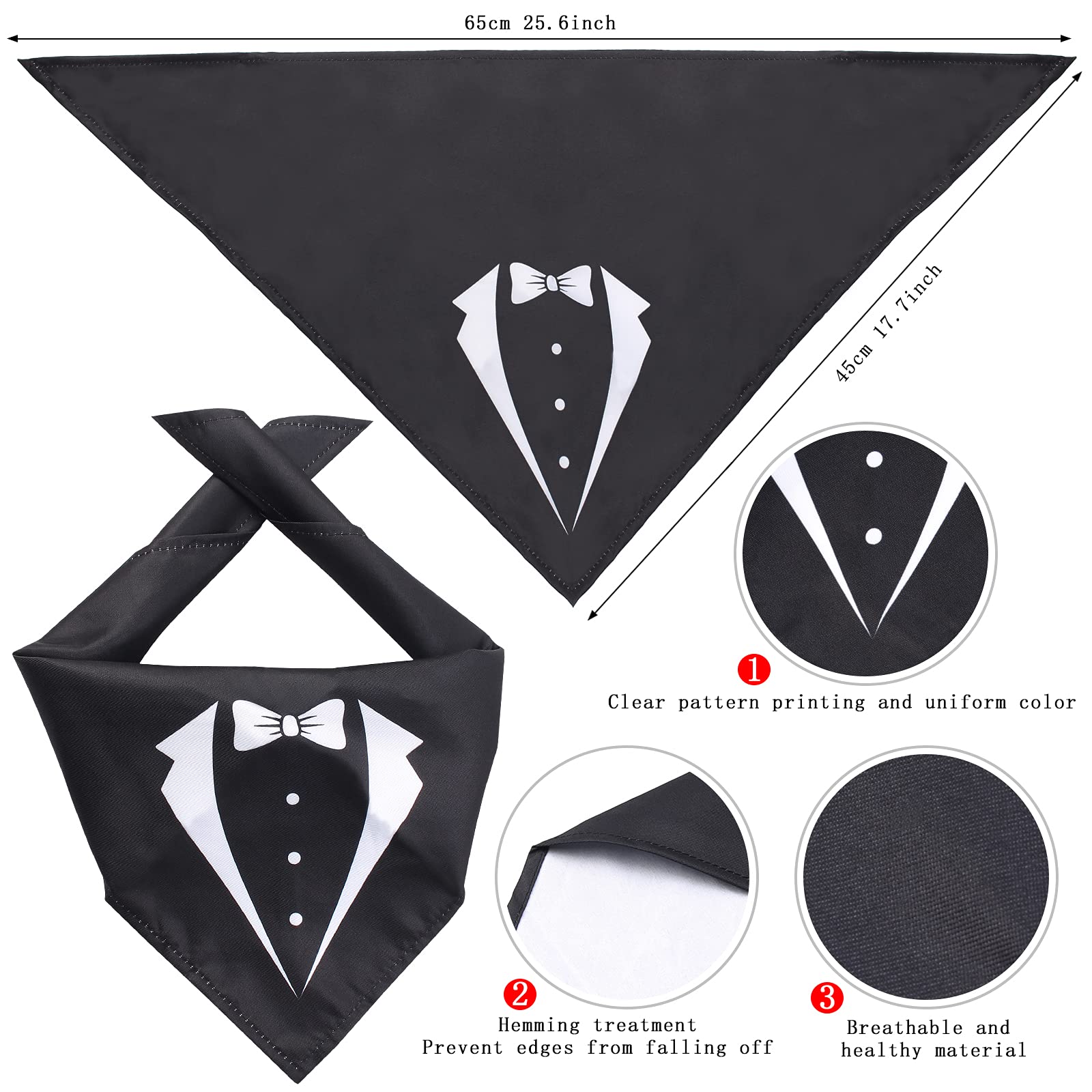 Yewong 2 Pieces Pet Formal Accessories Set - Pet Top Hat With Pet Formal Necktie/Bowtie Birthday Party Gradation Halloween Costumes Accessories For Dog Cat (Black-B) One Size