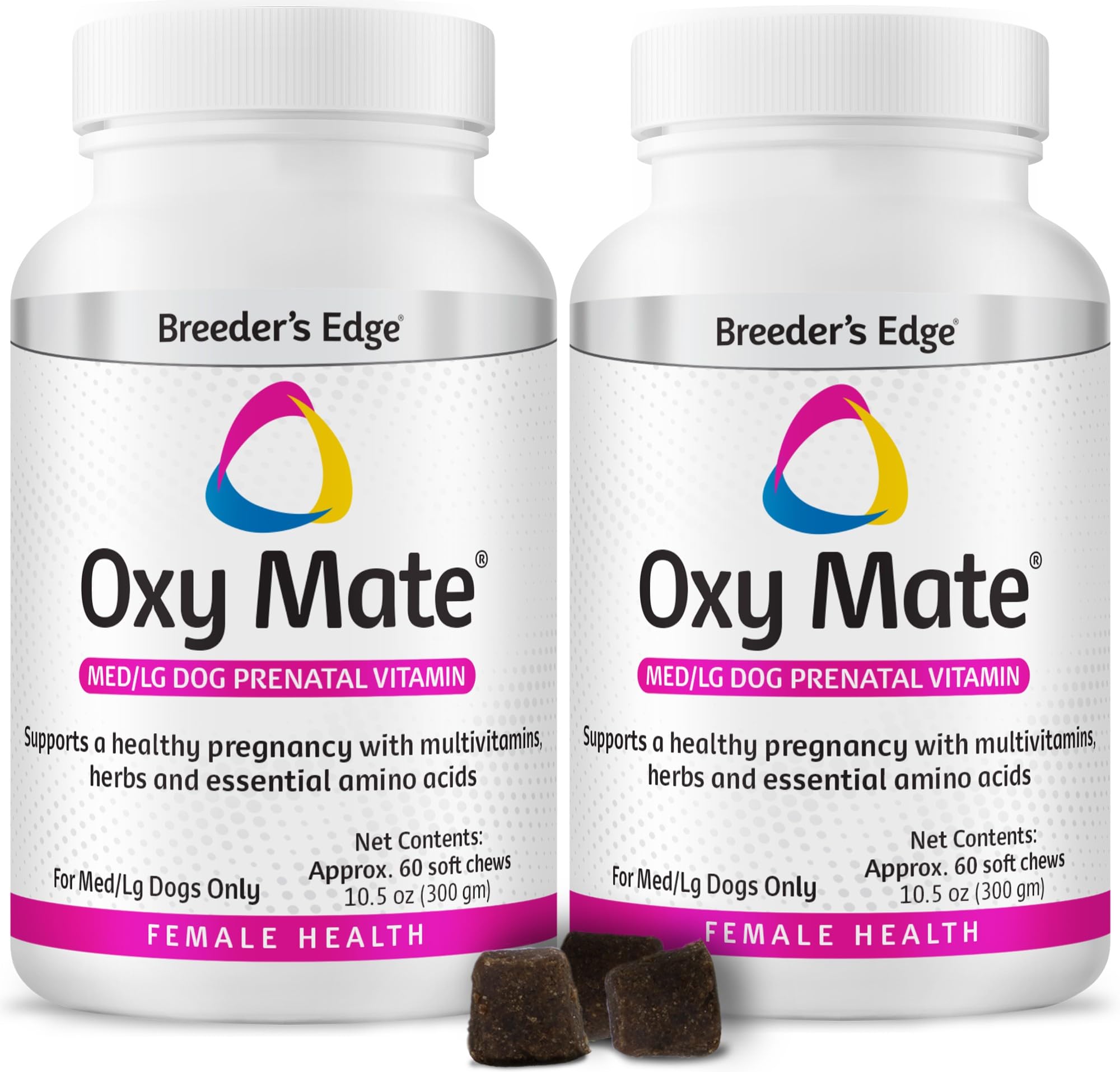 Breeder's Edge Oxy Mate Dog Prenatal Vitamins, Comprehensive Supplement for Pregnant Dogs and Cats Enriched with Essential Nutri