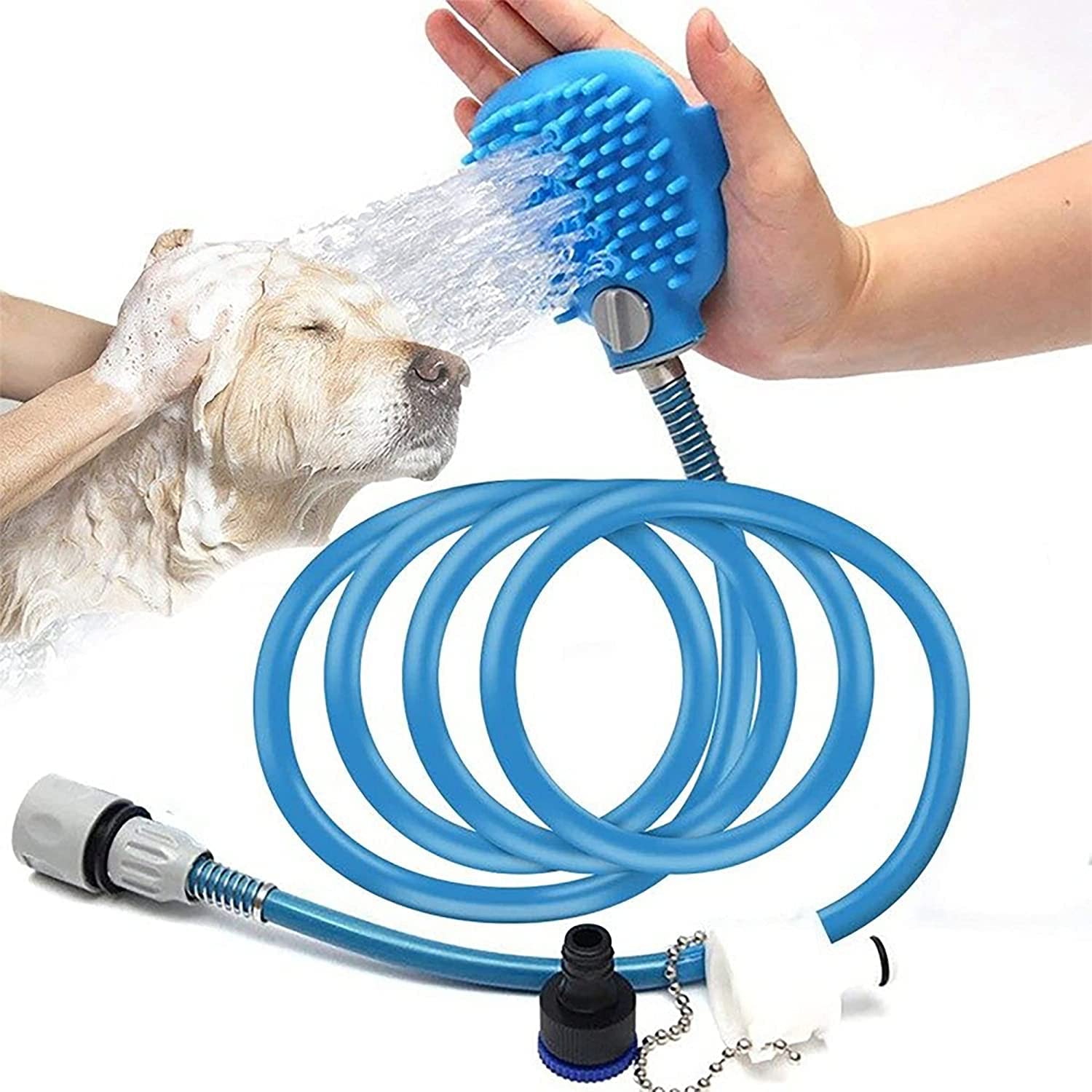Yugmi Shop Pet Bathing 3 In 1 MultiFunctional Handheld Tool, Adjustable Dogs Shower Sprayer & Scrubber InOne, Shower Bath Tub 