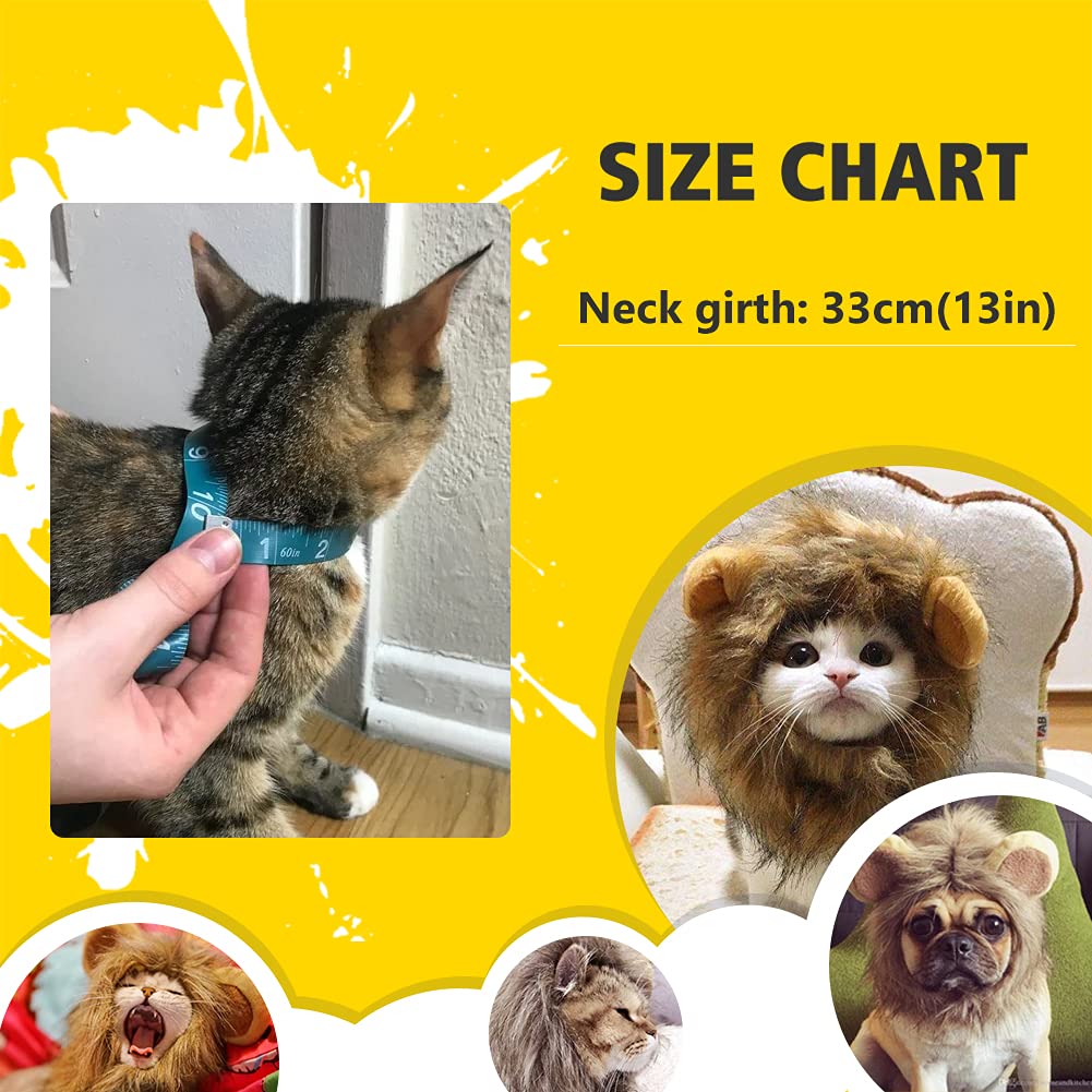 Namsan Pet Halloween Costume Cat Lion Mane Wig Halloween Outfit Small Dog Lion Hat