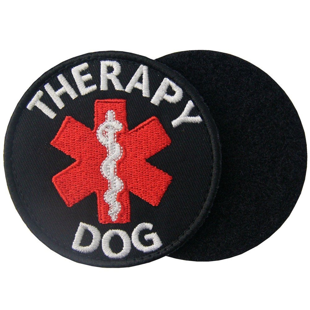 Service Dog EMS Medic Paramedic Star of Life Therapy Dog Vests/Harnesses Emblem Embroidered Fastener Hook & Loop Patch
