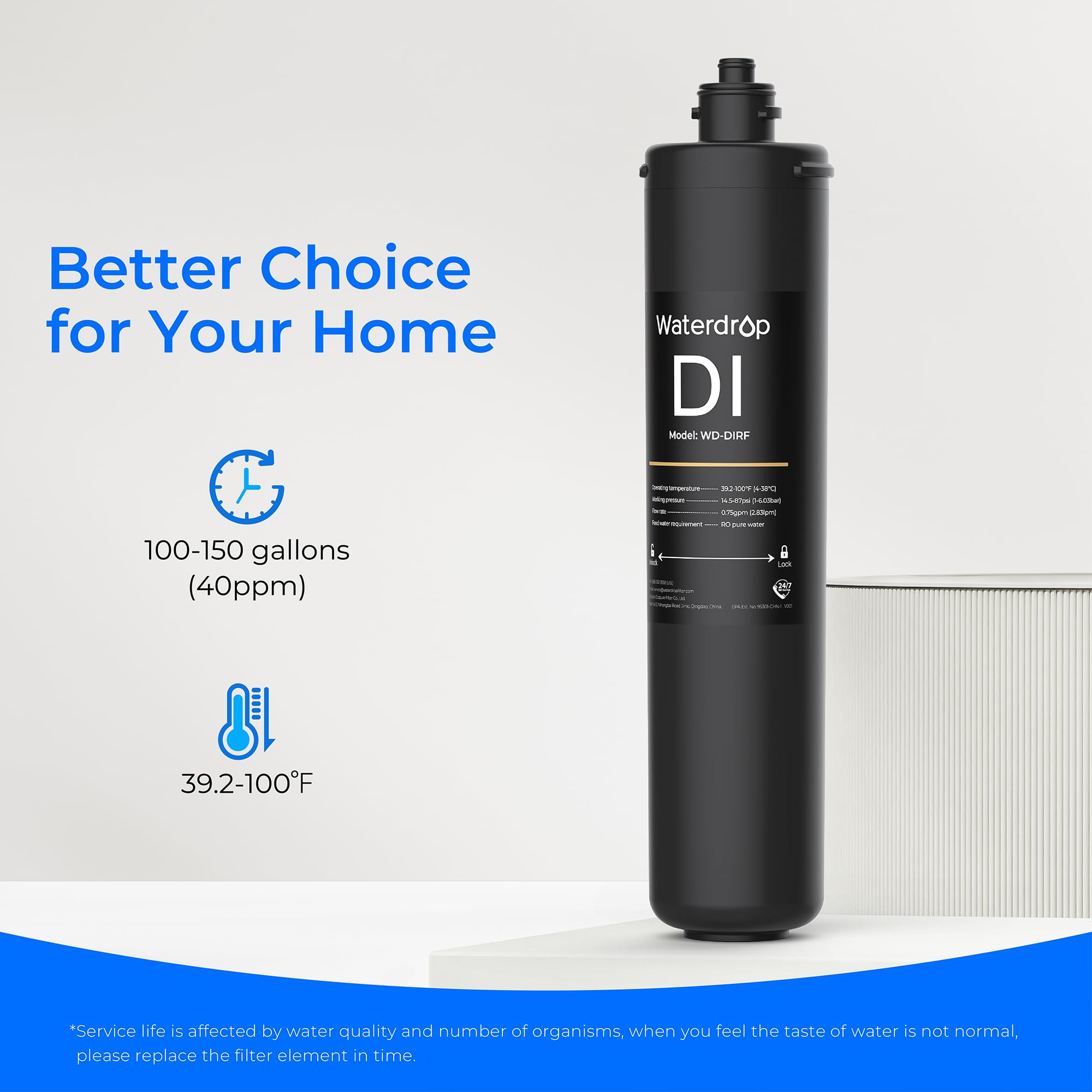 ?0 Tds? Waterdrop Rodi Filter Replacement For Wd-Di Deionization Water Filter System, Aquarium Filter Resin Replacement Cartridg