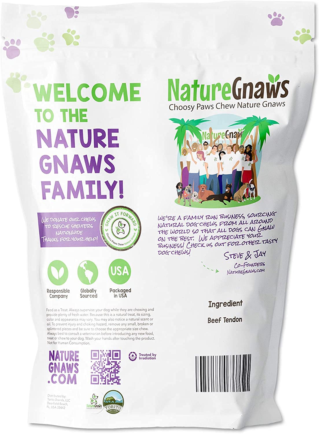 Nature Gnaws Beef Paddywack Tendons for Dogs 5-6 (10 Count) - Long Lasting for Aggressive Chewers - Natural Beef Dog Chew Bones