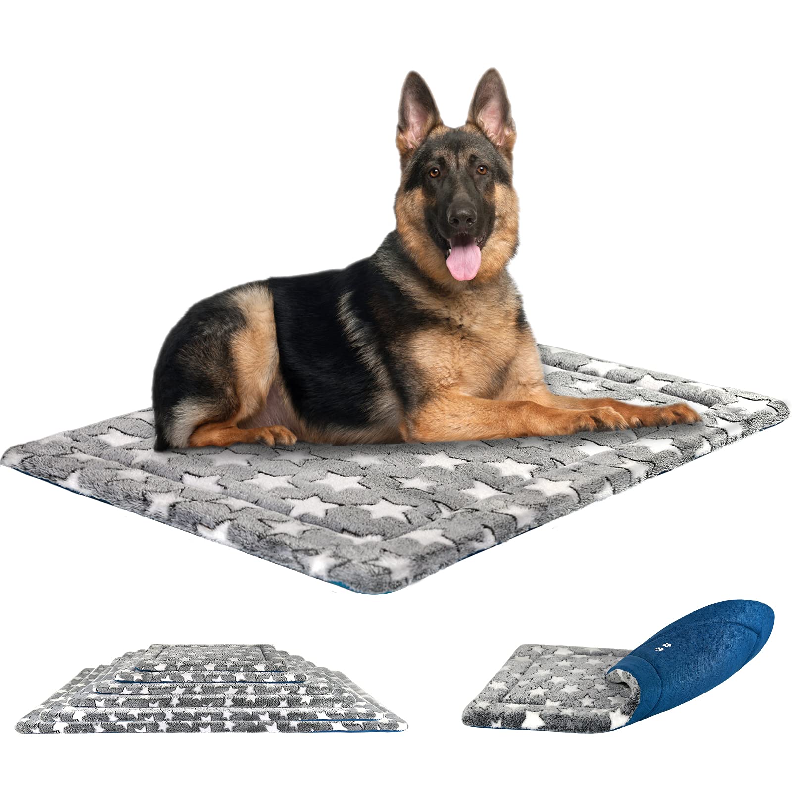 Kroser Fancy Dog Crate Pad Dog Bed Mat Reversible (Cool & Warm), Dog Bed Pad With Machine Washable, Dog Crate Mat For Small To X