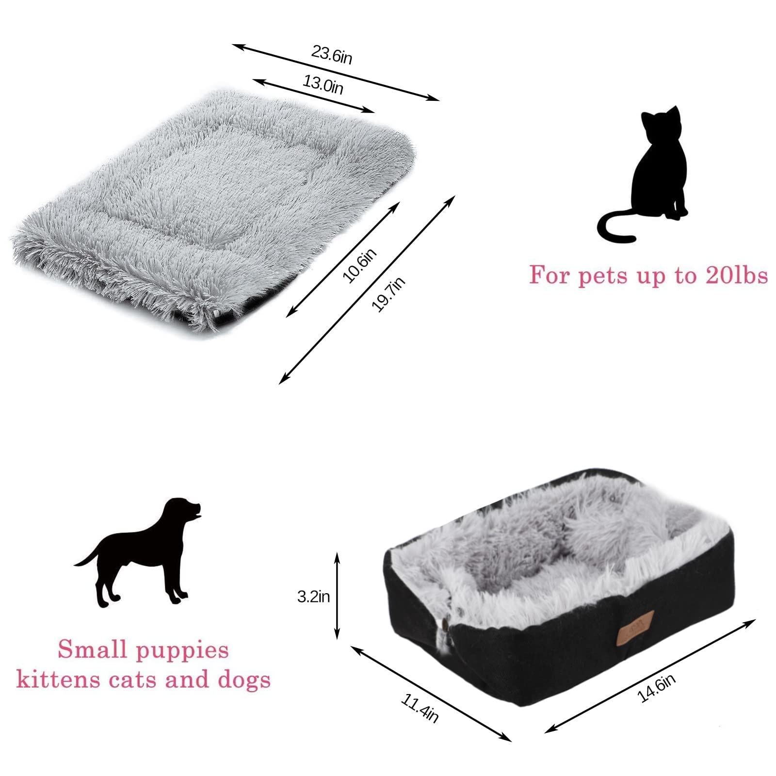 Hdlkrr Cat Bed Small Dog Bed, Self Warming Cat Beds Self Heating Cat Dog Mat, Extra Warm Thermal Pet Pad For Indoor Outdoor Pets