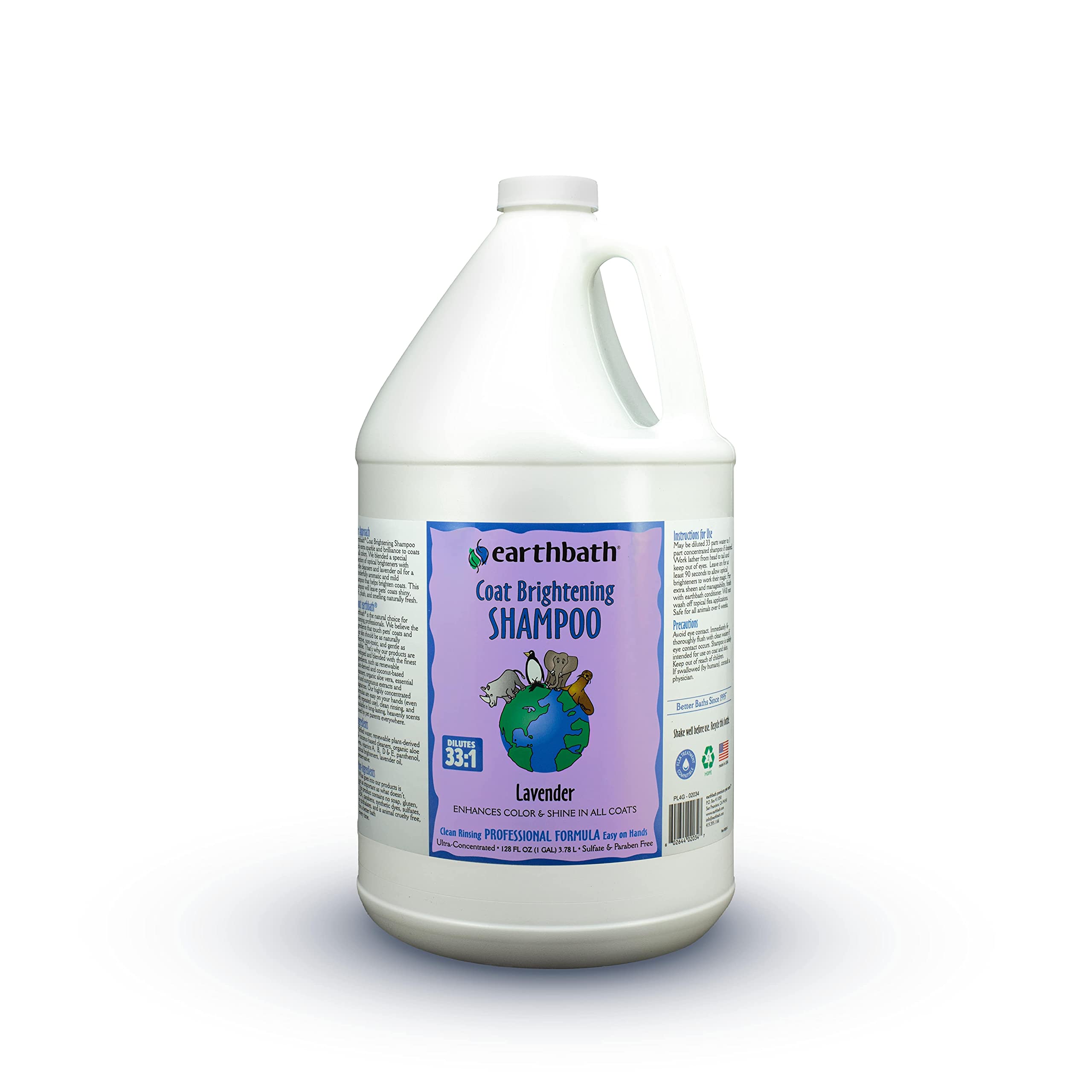 earthbath, Lavender Dog Shampoo - Coat Brightening Shampoo for Dogs, Deodorizing Dog Wash, Made in USA, Shampoo for Smelly Dogs,