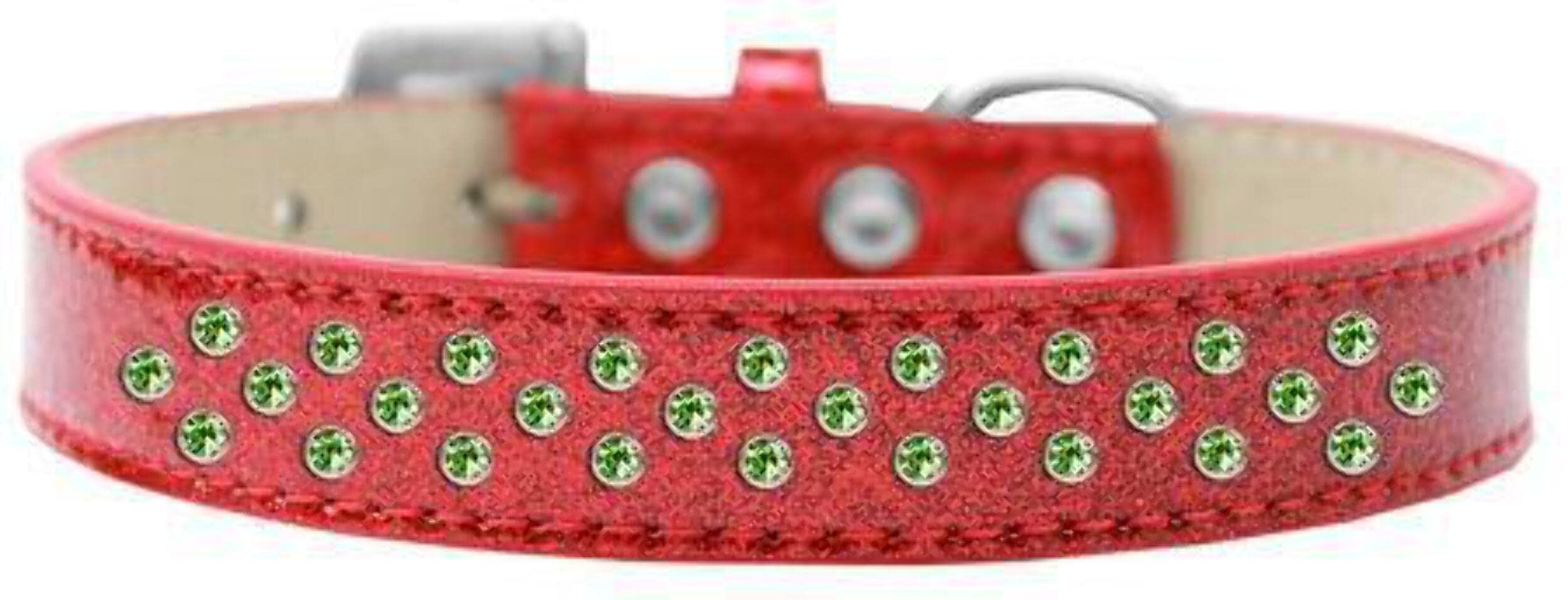 Mirage Pet Products Sprinkles Ice Cream Dog Collar with Lime Green Crystals, Size 12, Pink