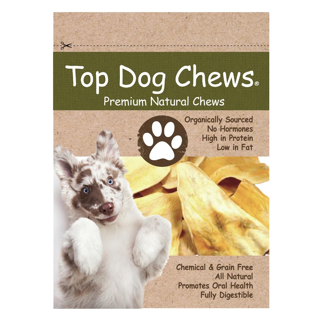 Top Dog Chews - Cow Ears Dog Treats, Americas Made, All Natural, Rich in Protein and Flavor, Healthy & Delicious Chew Treats. (