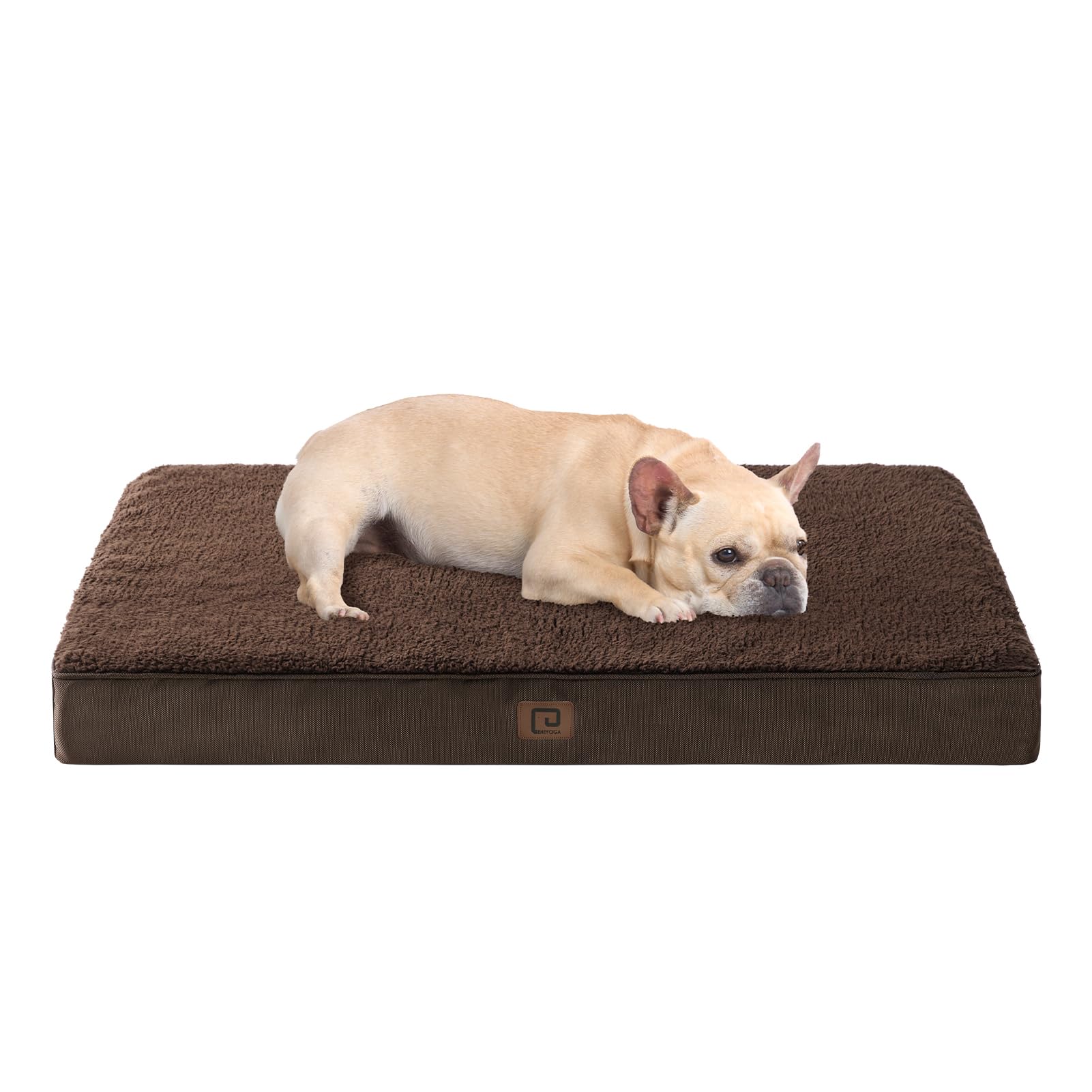 Eheyciga Orthopedic Medium Dog Beds For Small Dogs With Removable Washable Cover For Crate, Brown, 30X20