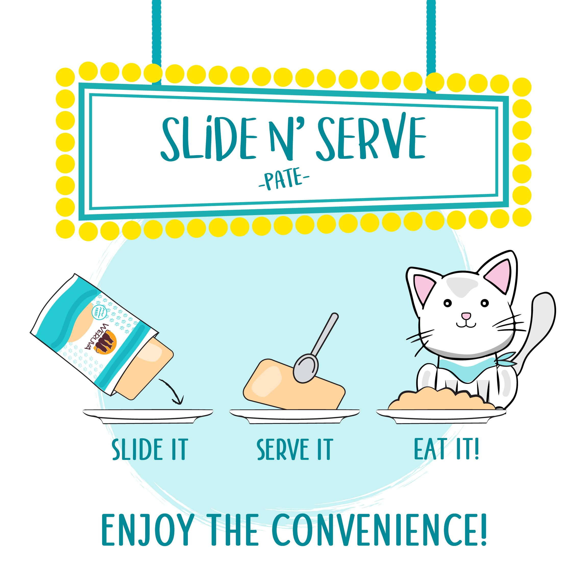 Weruva Slide N Serve Pat   Wet Cat Food, Jeopurrdy Licious Chicken Dinner, 2.8oz Pouch (Pack of 12)