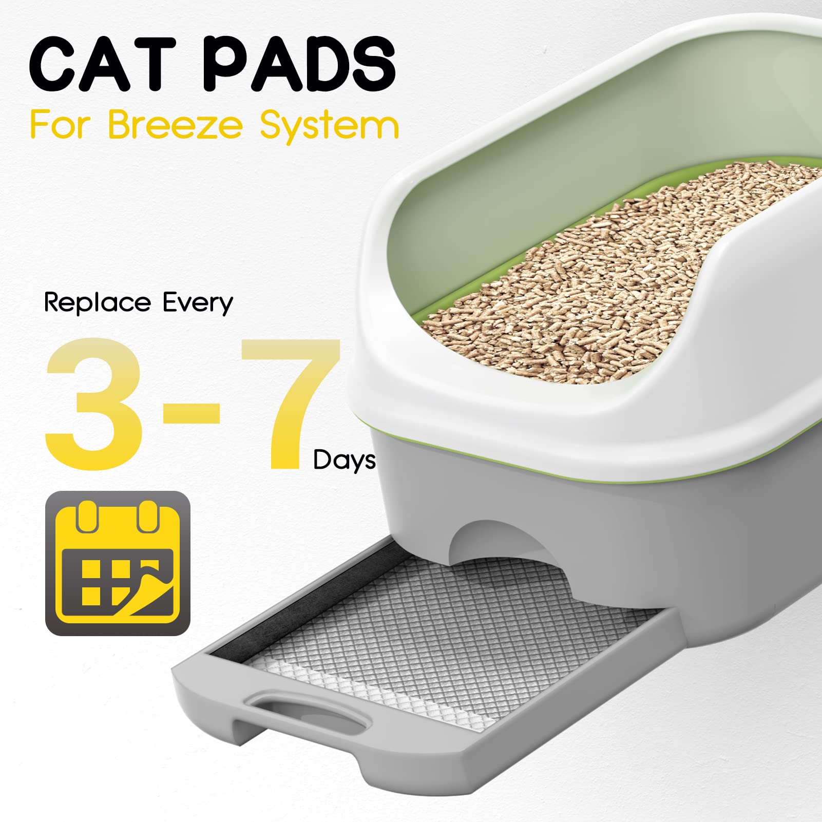 CROCI Cat Pads 16.9 x 11.4 in, Litter Pads for Tidy Cats Breeze Litter System, Pet Pads for Cats Super Absorbent up to 15 Cups,