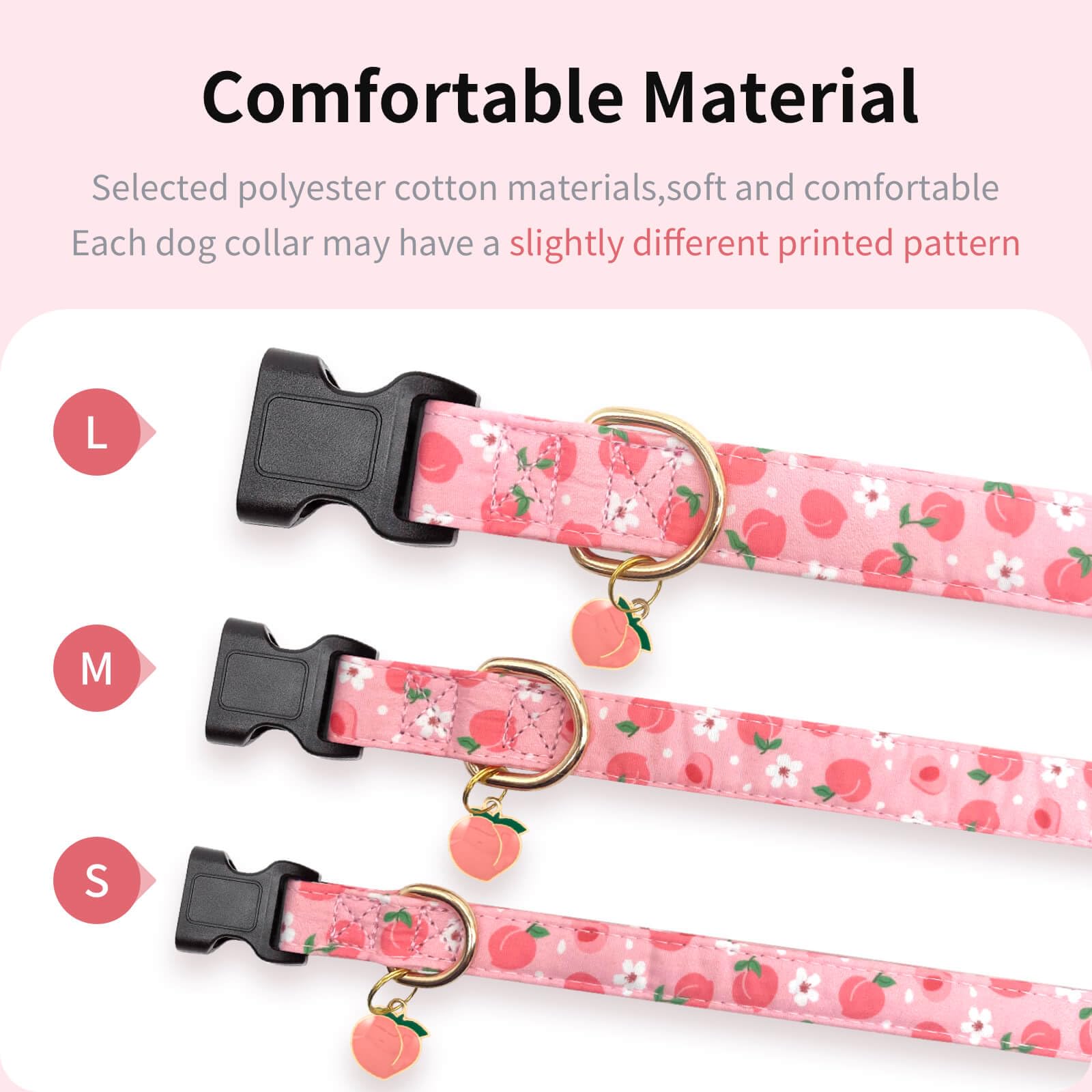 Gelwoo Cotton Dog Collar,Soft and Cute Puppy Collars with Dinosaur Patterned Design for Girl Female Boy Dogs,Adjustable Buckle P
