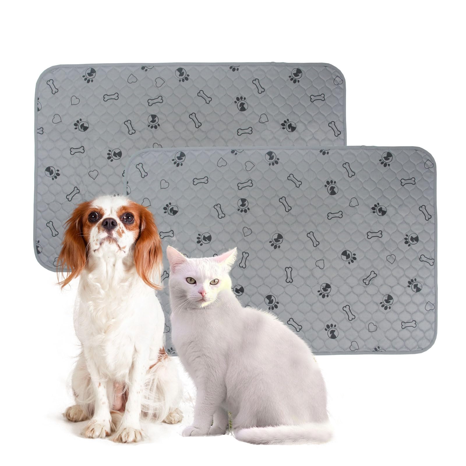 2 Pack 18X24 Washable Dog Pee Pads With Puppy Blanket,Puppy Pads,Dog Pad Washable Waterproof, Potty Buddy Reusable Potty Pads Fo
