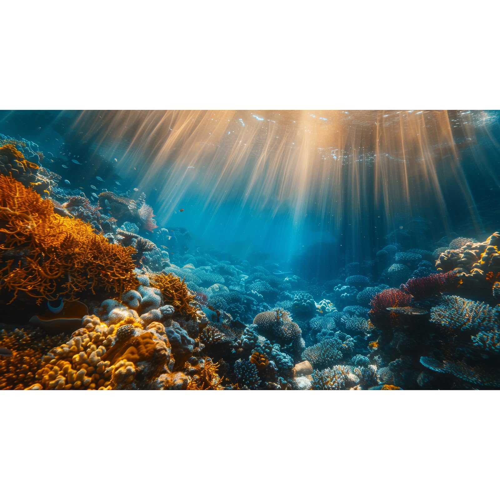 Avolander Aquarium Background, Ocean Fish Tank Background, Terrarium Background Vinyl 27.6 x 11.8 inches
