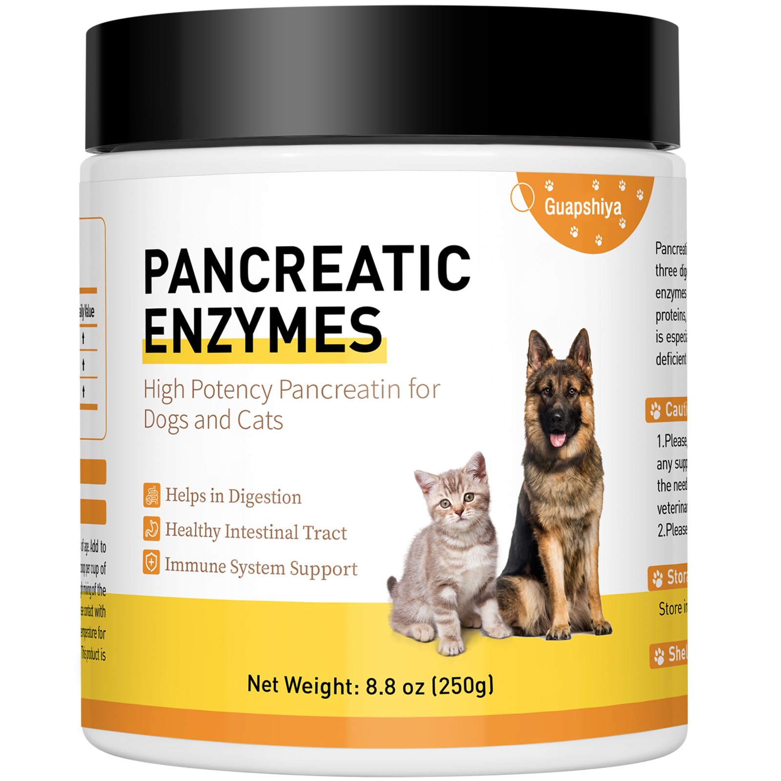 8.8 Ounces Pancreatic Enzymes for Dogs - 10x Pancreatin - Dog Digestive Enzymes Powder for EPI - Helps Restore Normal Weight, Su