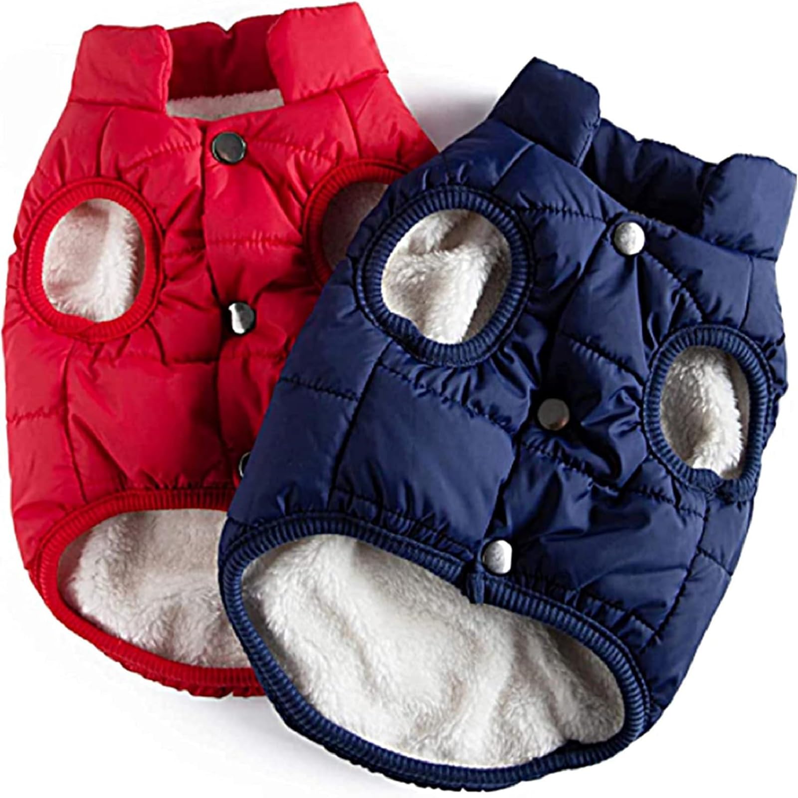 Syhood 2 Pieces Dog Jacket 2 Layers Fleece Lined Dog Jacket Warm Soft Windproof Small Pet Coat For Winter Cold Weather(X-Large,N