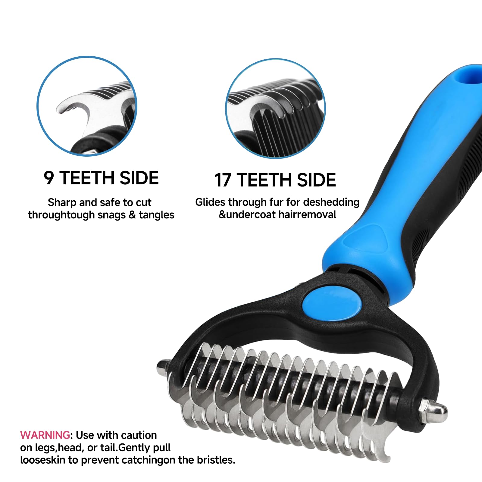 4 Pack Pet Grooming Kit - Deshedding Rake, Fine Tooth Comb, Grooming Gloves & Bath Brush for Dogs,Cats and Horses - Skin Friendl