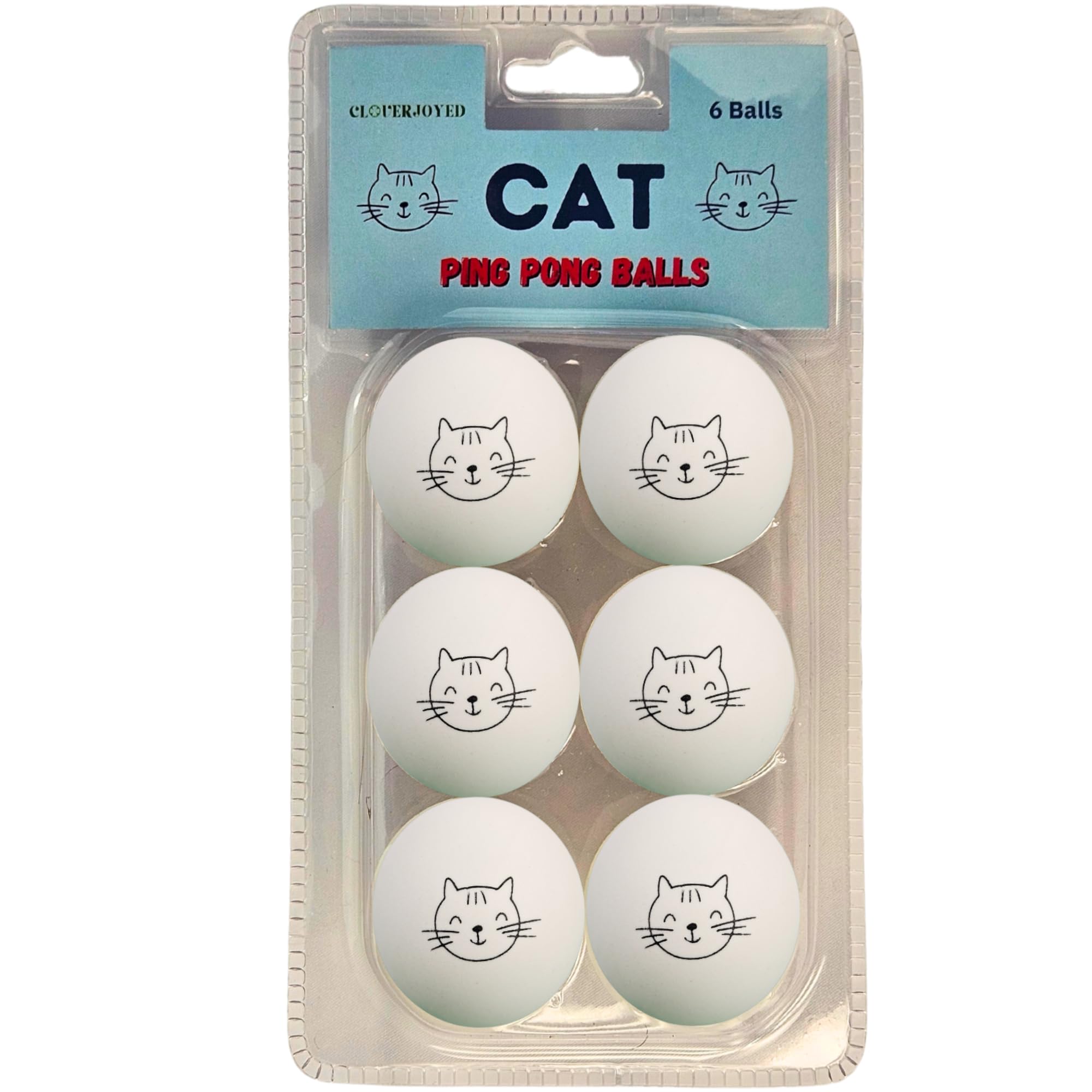 Cloverjoyed Ping Pong Balls for Cats, 6 Pack, Enrichment Toys, Cat Lovers Gift Ideas, Ball Pits, Bouncy