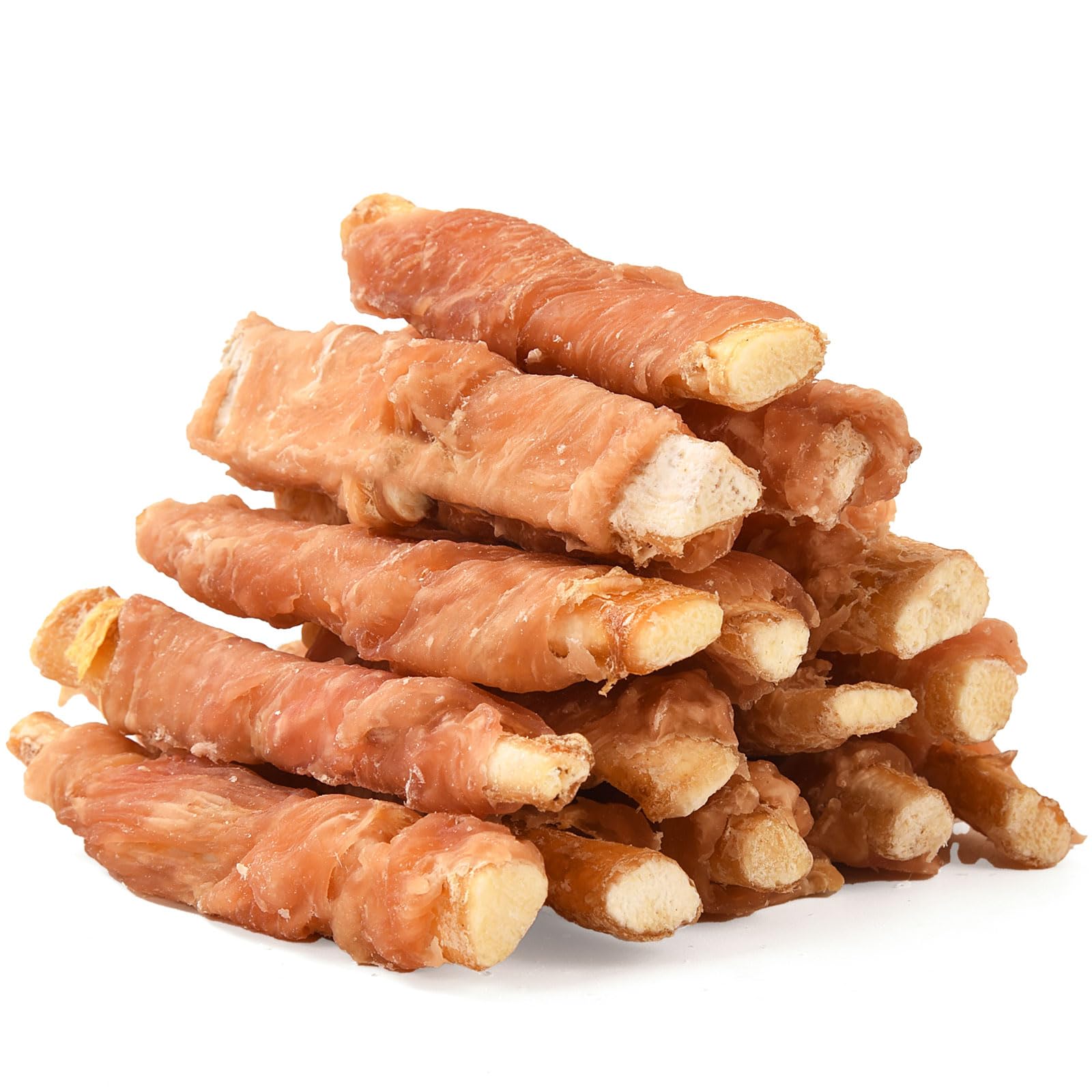 ASMPET Dog Treats Chicken Wrapped Beef Cartilage Rawhide-Free Grain-Free High Protein Low Fat Healthy Dog Chews for Small Medium