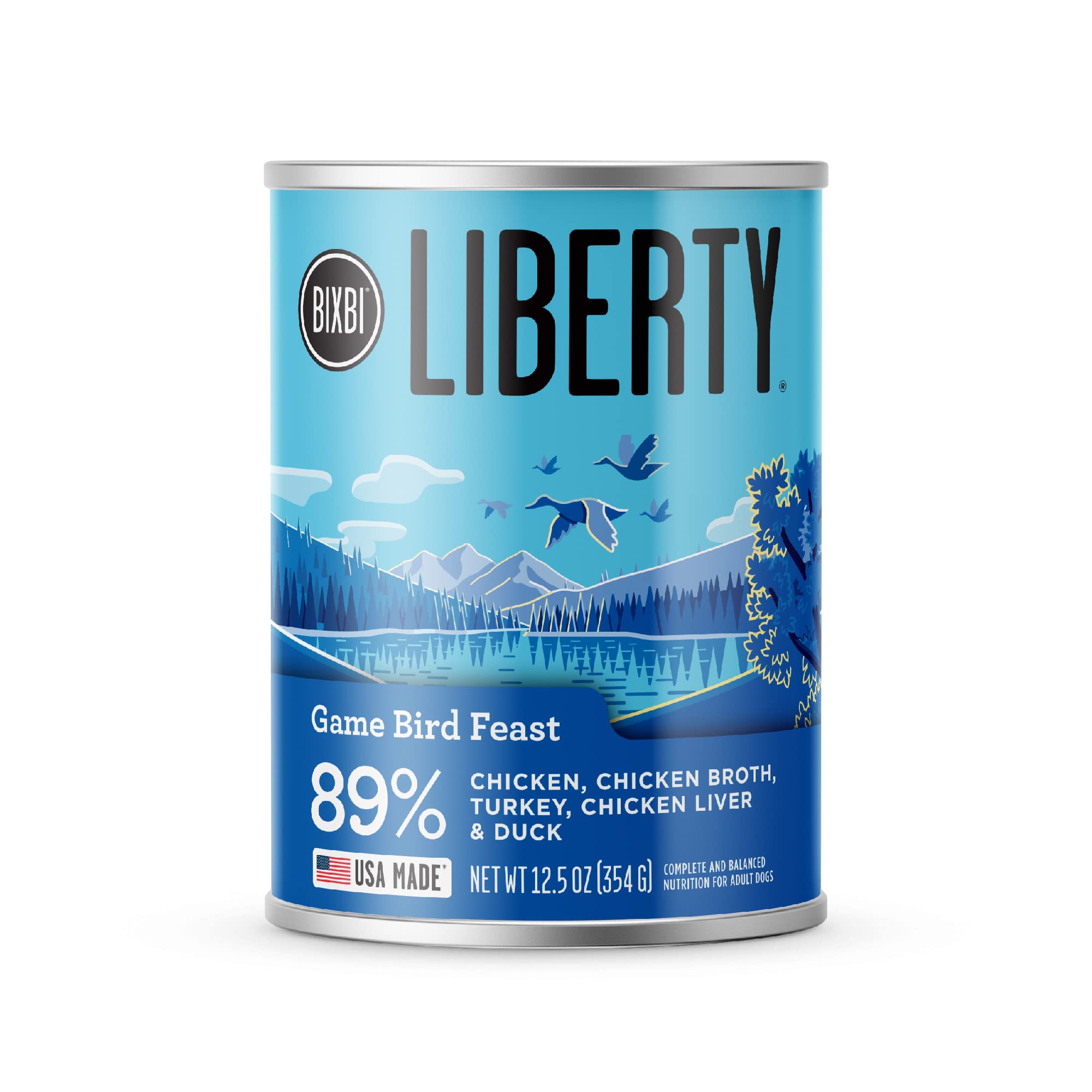 BIXBI Liberty Grain-Free Canned Wet Dog Food, Game Bird Feast Recipe, 12.5 oz. Cans (Pack of 12)