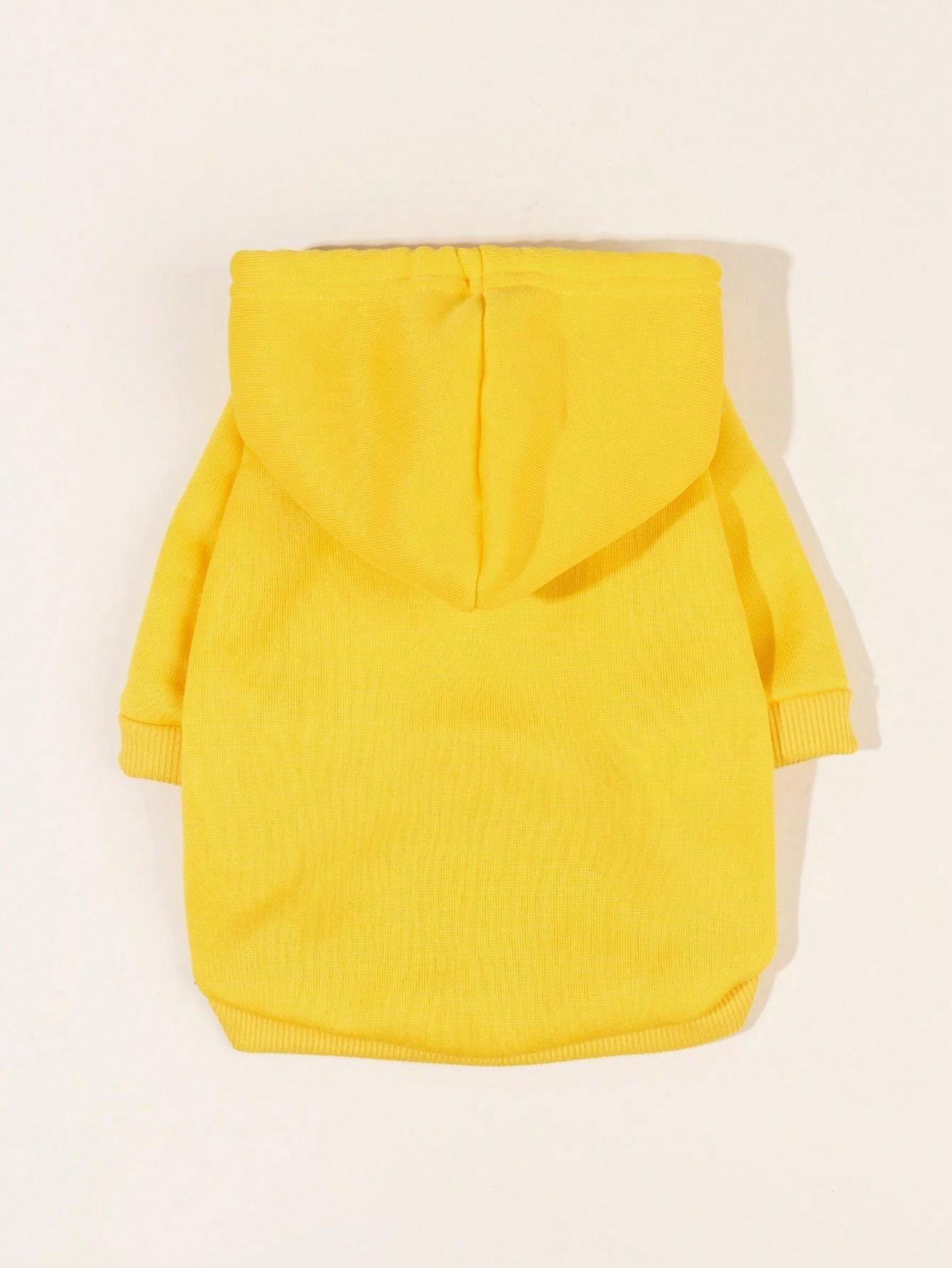 Qwinee Basic Dog Hoodie, Dog Warm Jacket, Cat Apparel, Dog Shirt, Dog Clothes For Puppy Kitten Small Medium Dogs Cats Yellow L