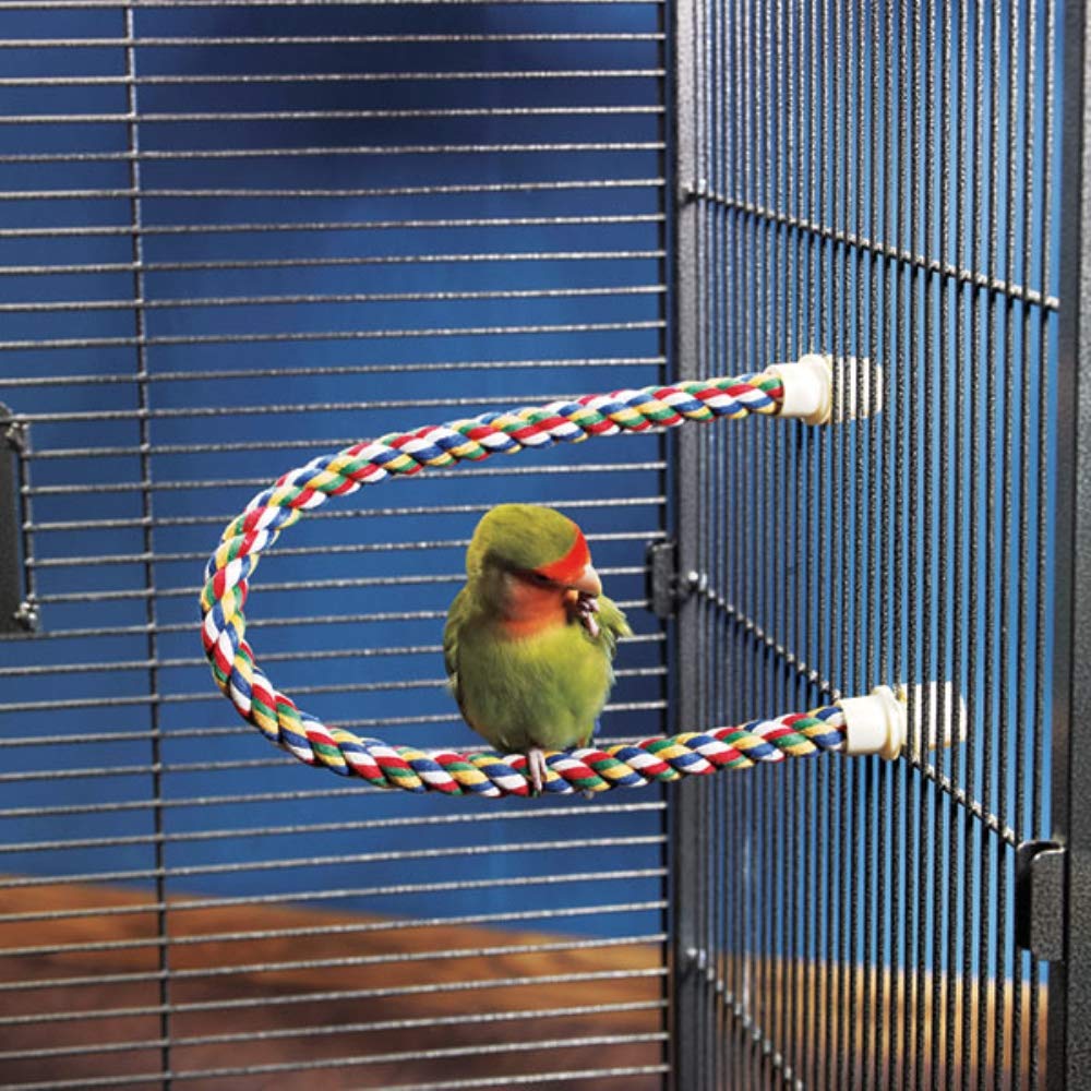 Jw Pet Comfy Perch For Birds Flexible Multi-Color Rope, Small - 14'' Length