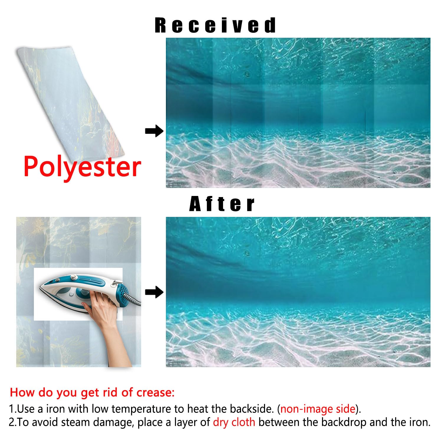Dtekoj 36X24IN Natural Undersea Aquarium Background, Undersea Beach Fish Tank Background, with 8 EVA Double-Sided Tape