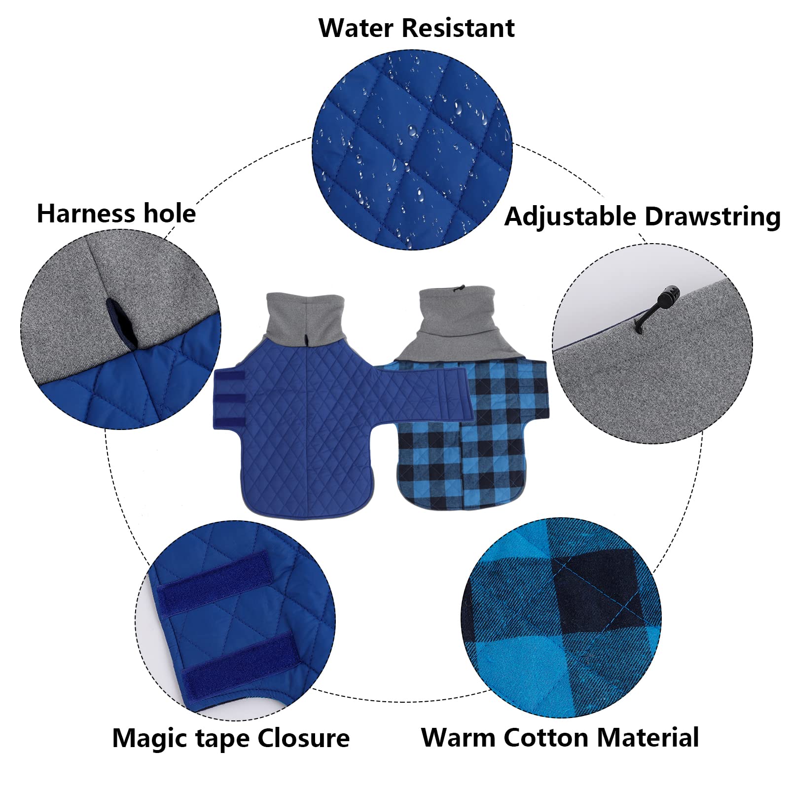 Geyecete Dachshund Coat,Dachshund Winter Coat,Warm Waterproof Windproof, High Neckine String Holes Miniature Dachshund Jacket Fo