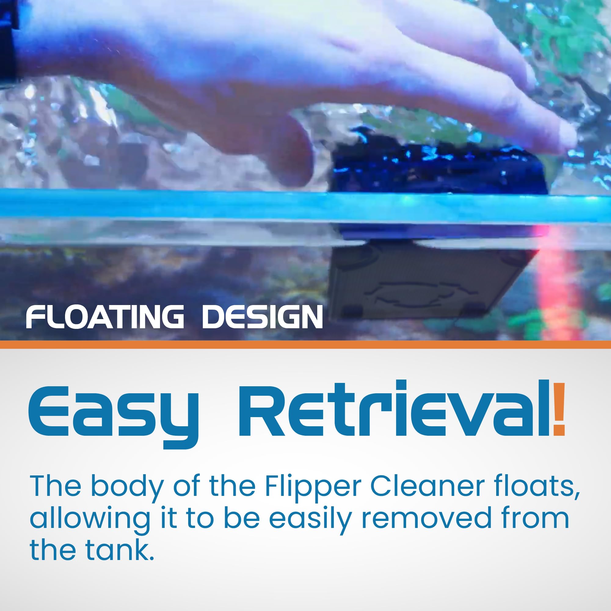 Fl!Pper Flipper Cleaner Float - 2-In-1 Floating Magnetic Aquarium Glass Cleaner - Fish Tank Cleaner - Scrubber & Scraper Aquarium Cleaning Tools - Floating Fish Tank Cleaner, Nano