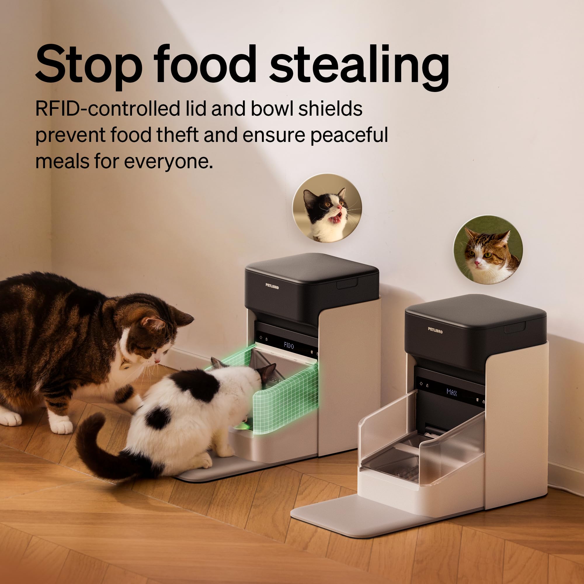 PETLIBRO RFID Automatic Cat Feeder, Collar Sensor-Activated Personalized Meals, Cats Recognition & Diet Tracking for Multi-Pet H