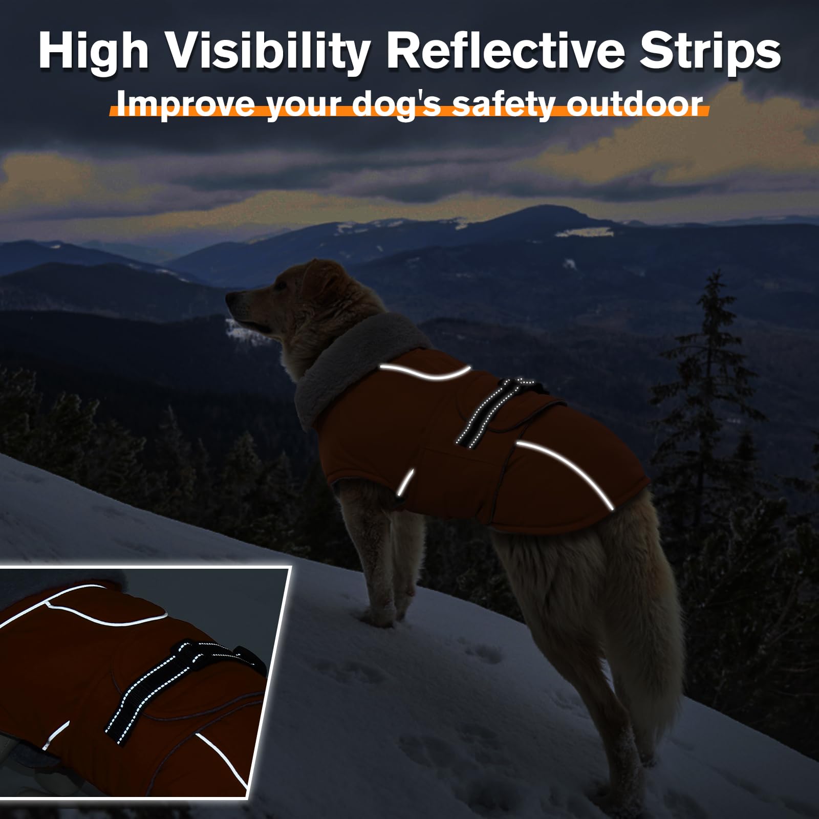 Lelepet Warm Dog Coat Reflective Dog Fleece Vest Waterproof Dog Jacket Windproof Dog Winter Coat Dog Cold Weather Coats With Adjustable Buckle Fleece Lining Dog Snowsuit Dog Coat For Small Dogs, S