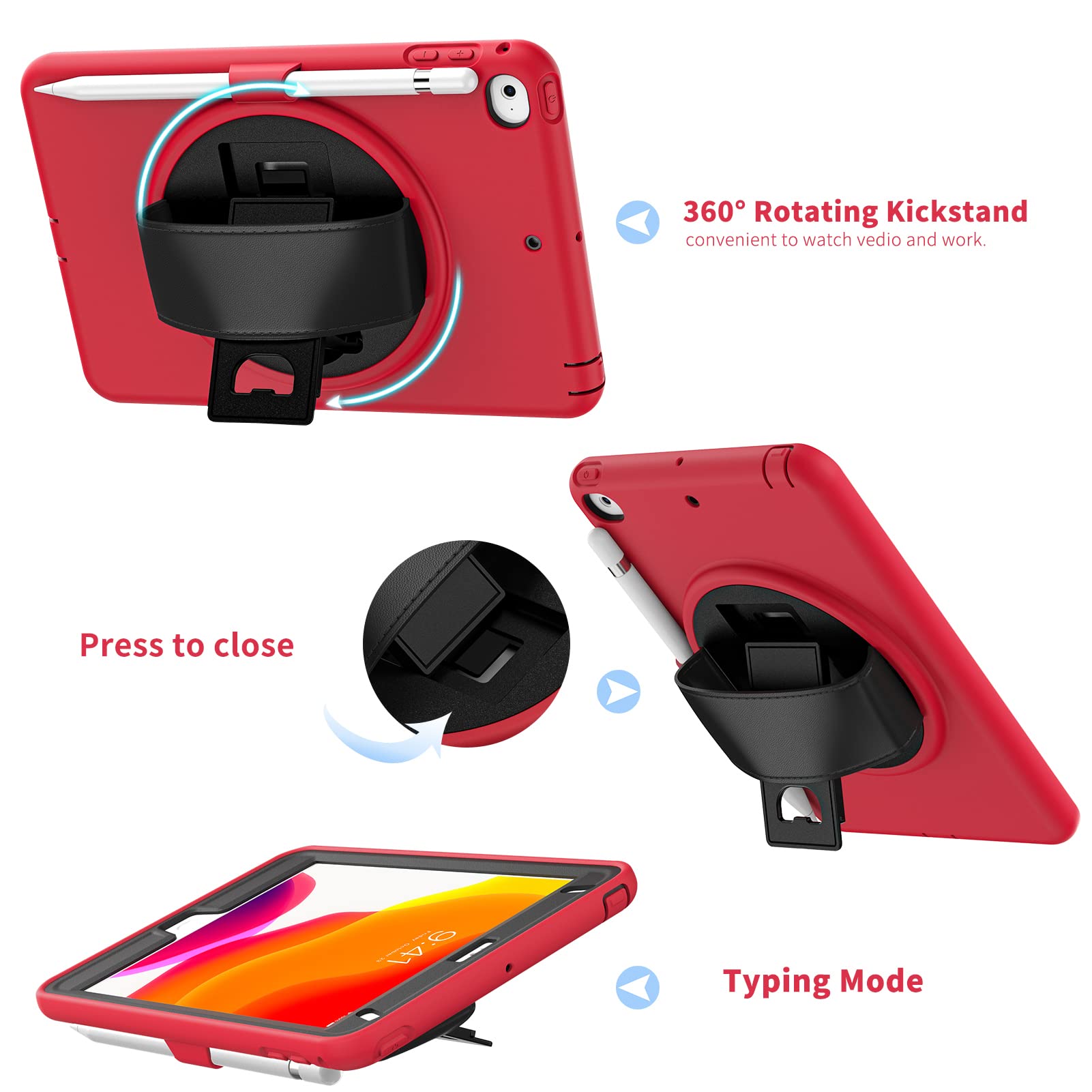Oribox Morandi Case For Ipad Mini 54, Full Body Shockproof, 3 In 1 Drop Protection With 360A Kickstandhand Strap