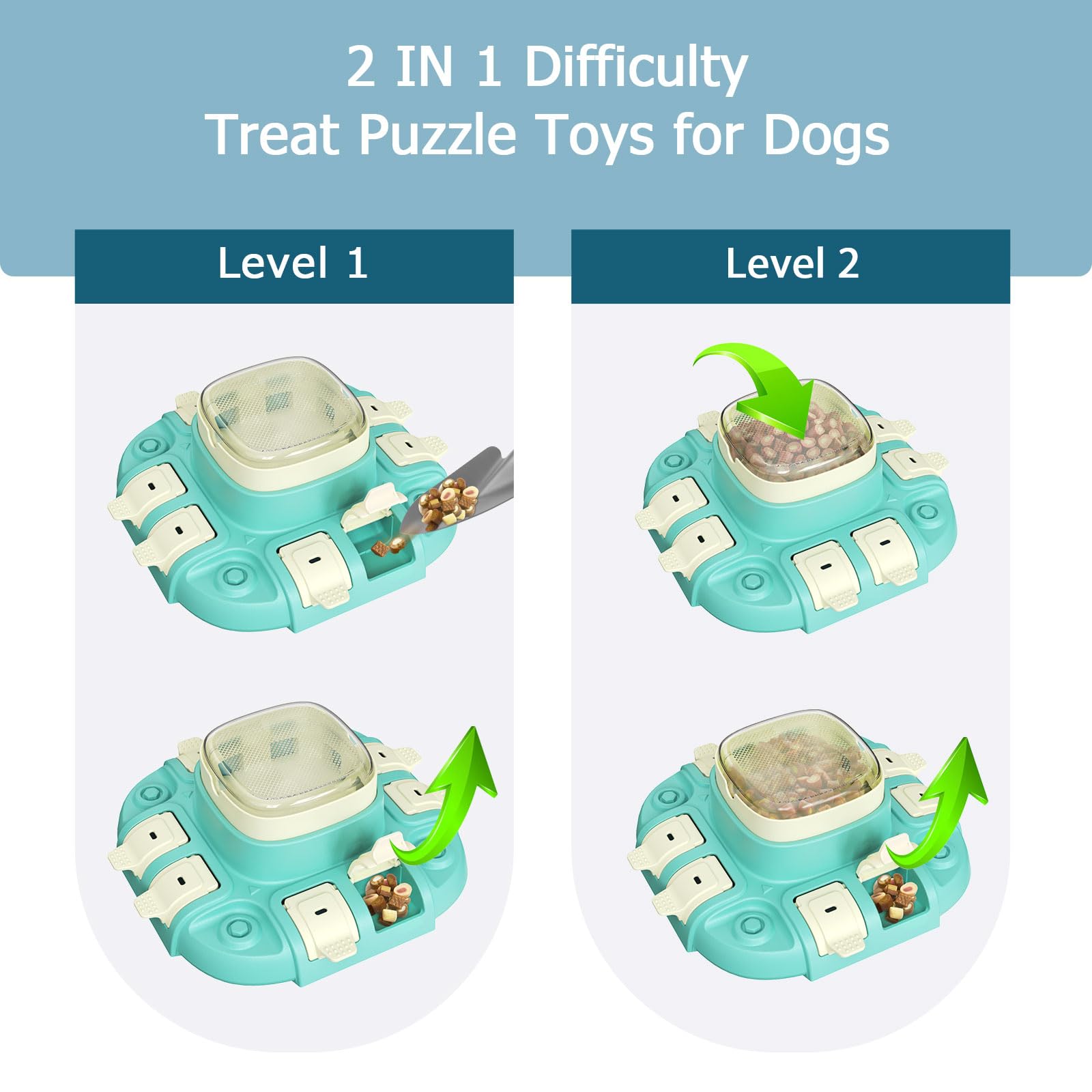 indiedouker 2024 Level 2 Interactive Dog Puzzle Toys for Smart Dogs to Keep Them Busy,8.8oz Large Capacity Treat Dispensing Dog