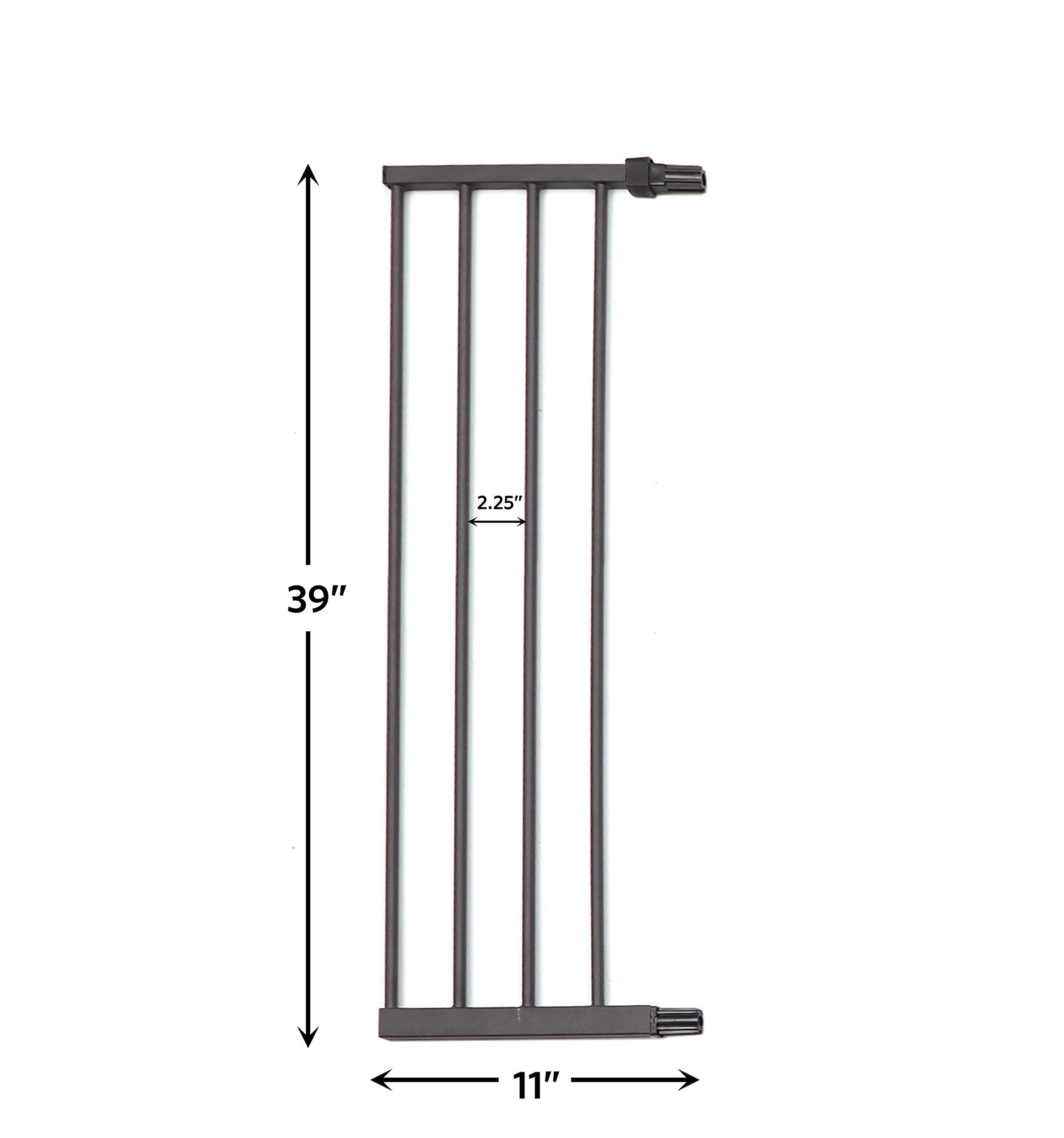 MidWest Homes for Pets Graphite Steel Pet Gate Extension, 11 Wide x 39 High, Fits Model # 2939SG & 2939SG-WD