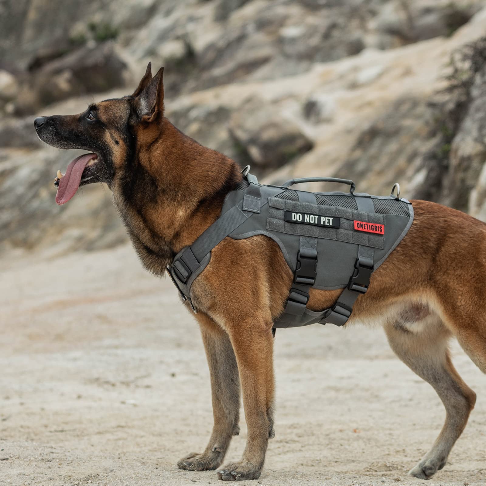 Onetigris Tactical No Pull Dog Harness For Small Dog, Mesh Design Service Dog Vest Breathable Military Dog Molle Vests With Hand