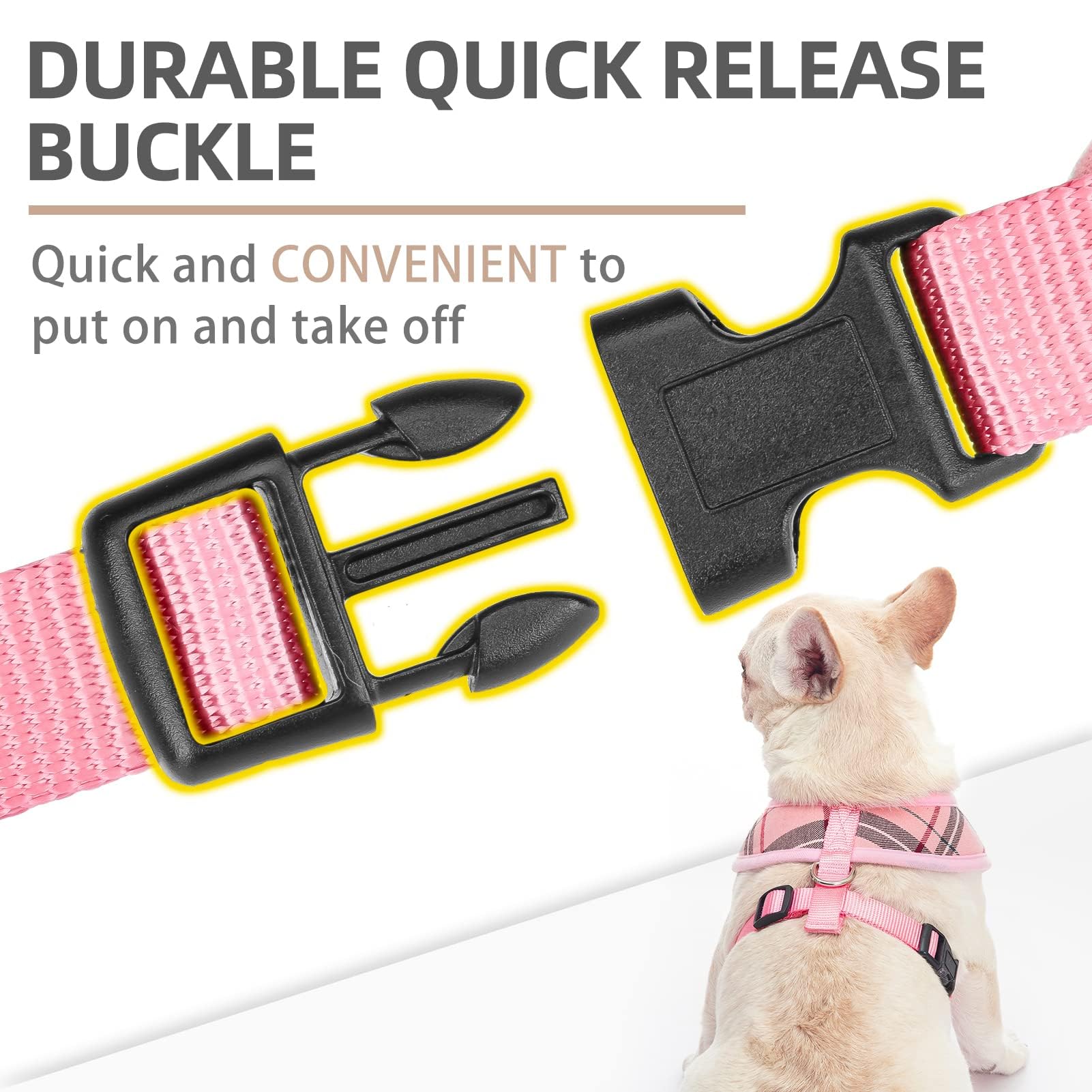 Pupteck Soft Mesh Dog Harness And Leash Set Pet Puppy Cat Comfort Padded Vest No Pull Harnesses, Old Pink, Xxs